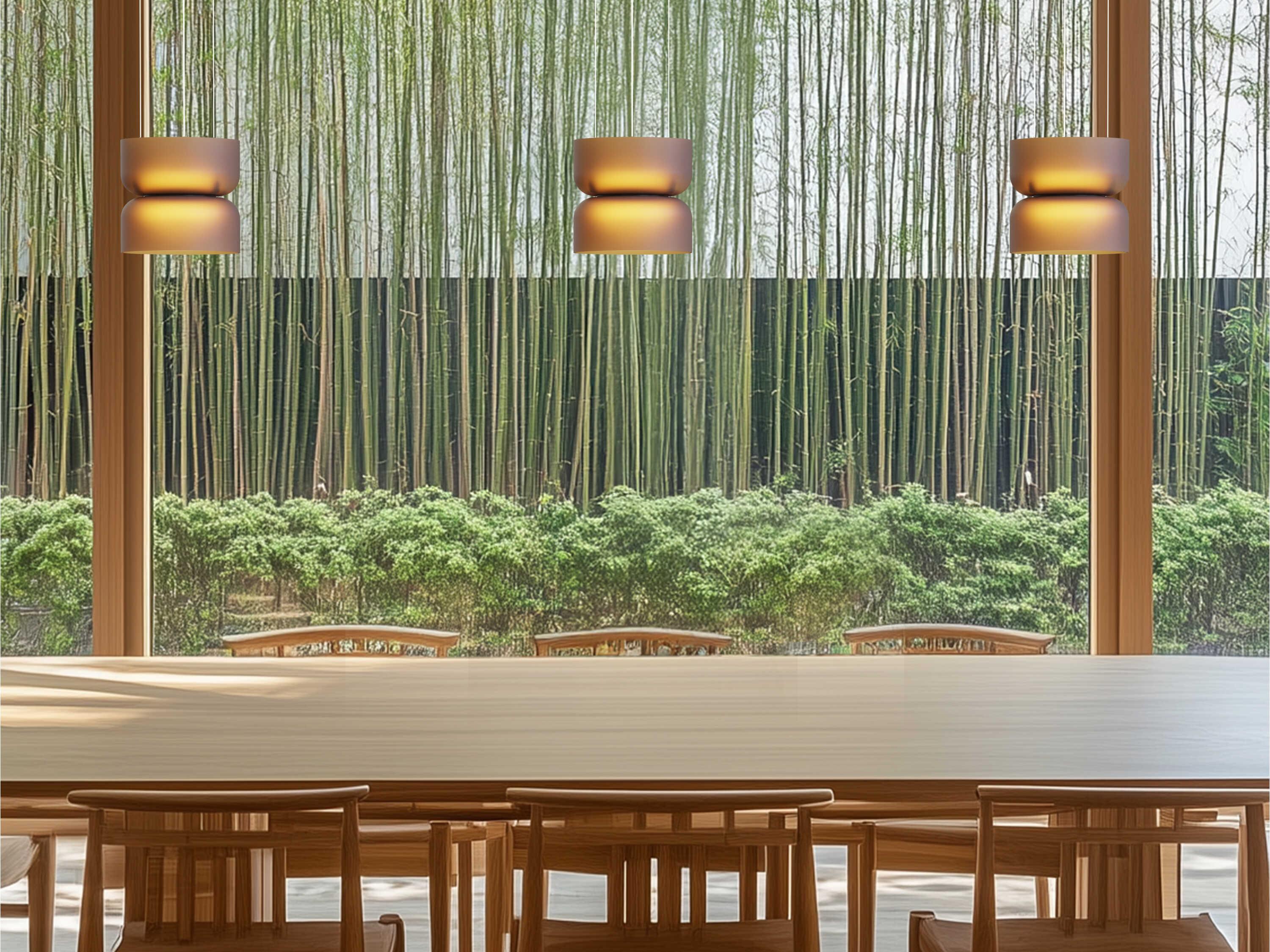 Pablo Totem Mini 2-Light Amber Brass Geometric Pendant