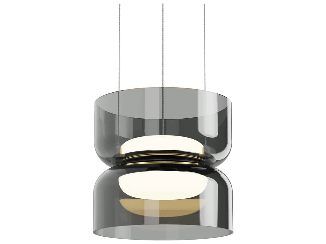 Pablo Totem Mini 2-Light Smoke Gray Geometric Pendant