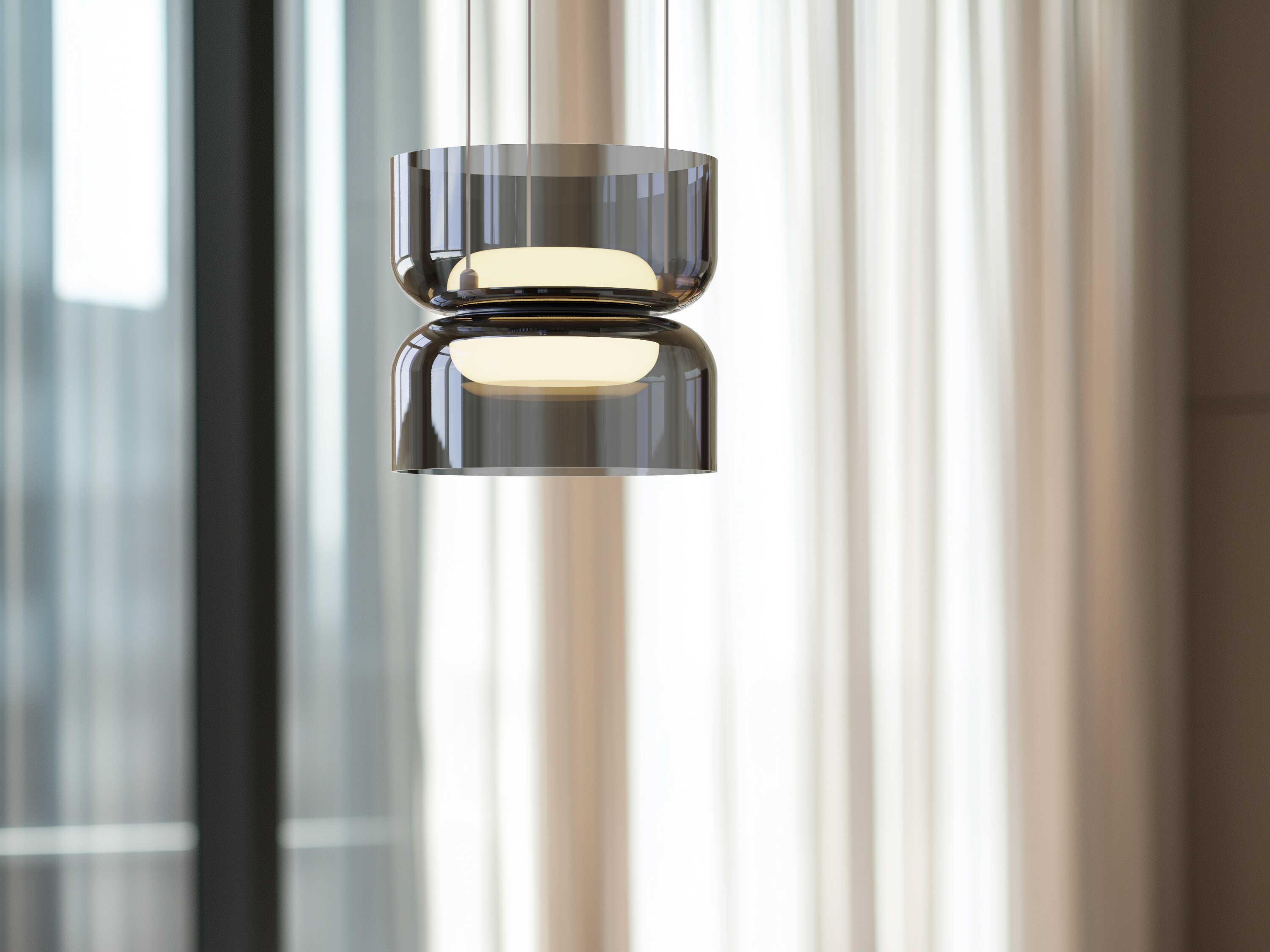 Pablo Totem Mini 2-Light Smoke Gray Geometric Pendant