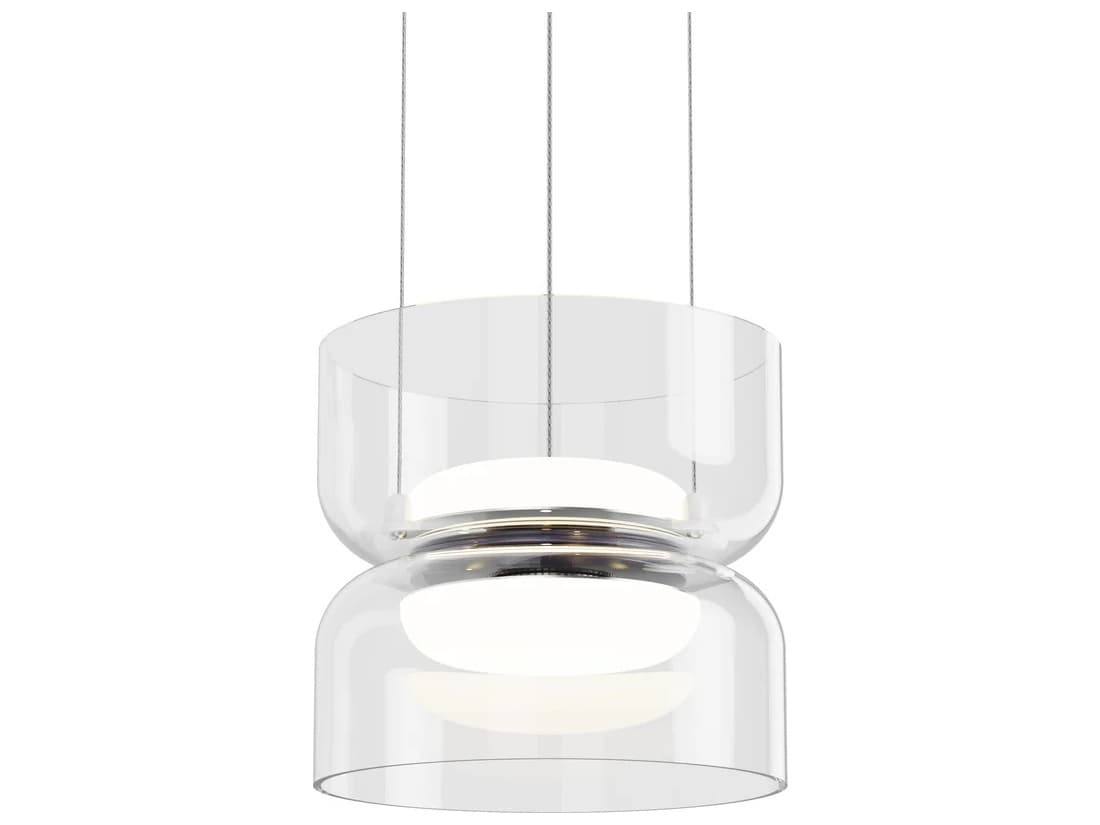 Pablo Totem Mini 2-Light Clear Geometric Pendant