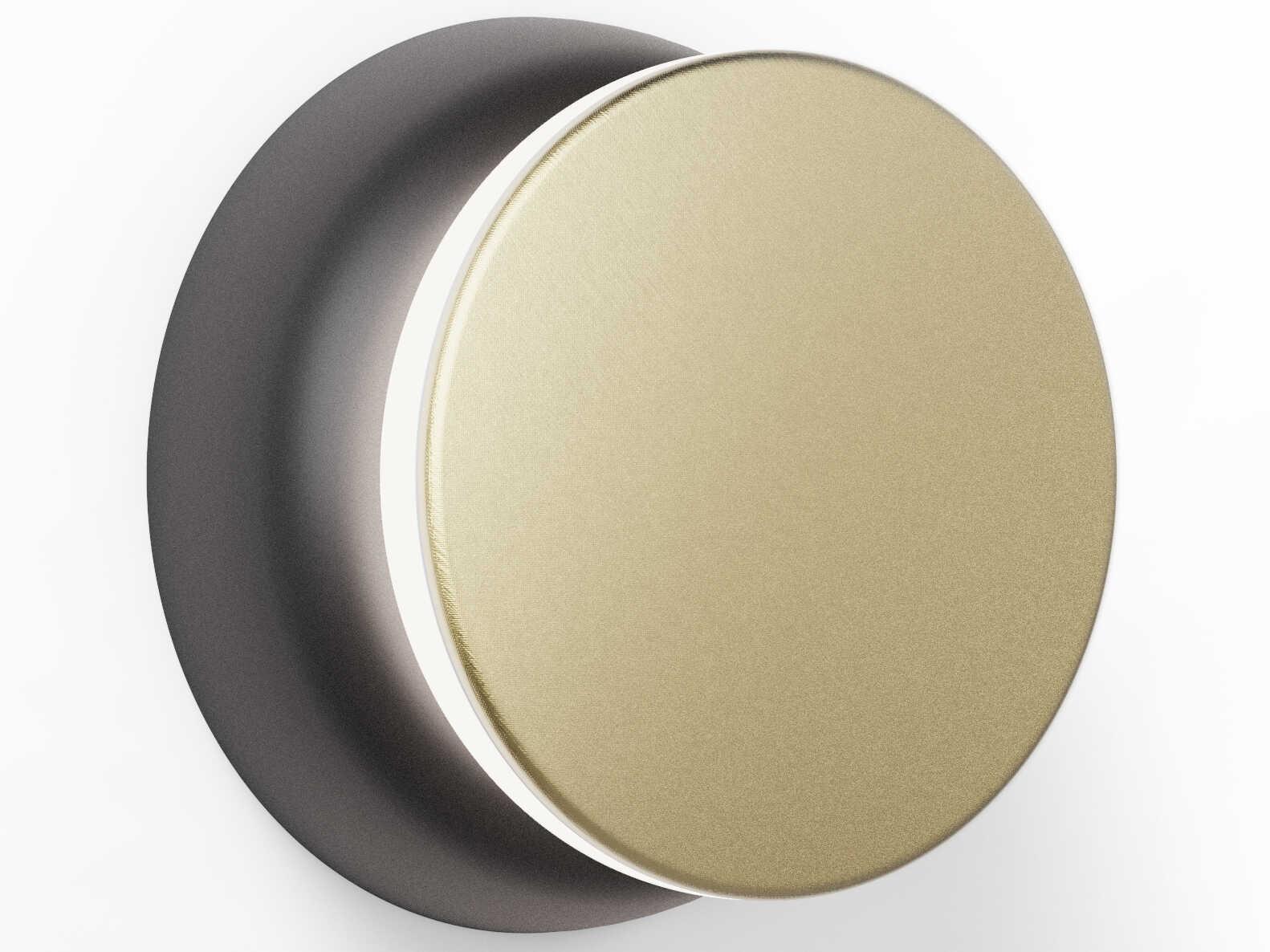 Pablo Totem Puck 1-Light Black Brass Wall Sconce