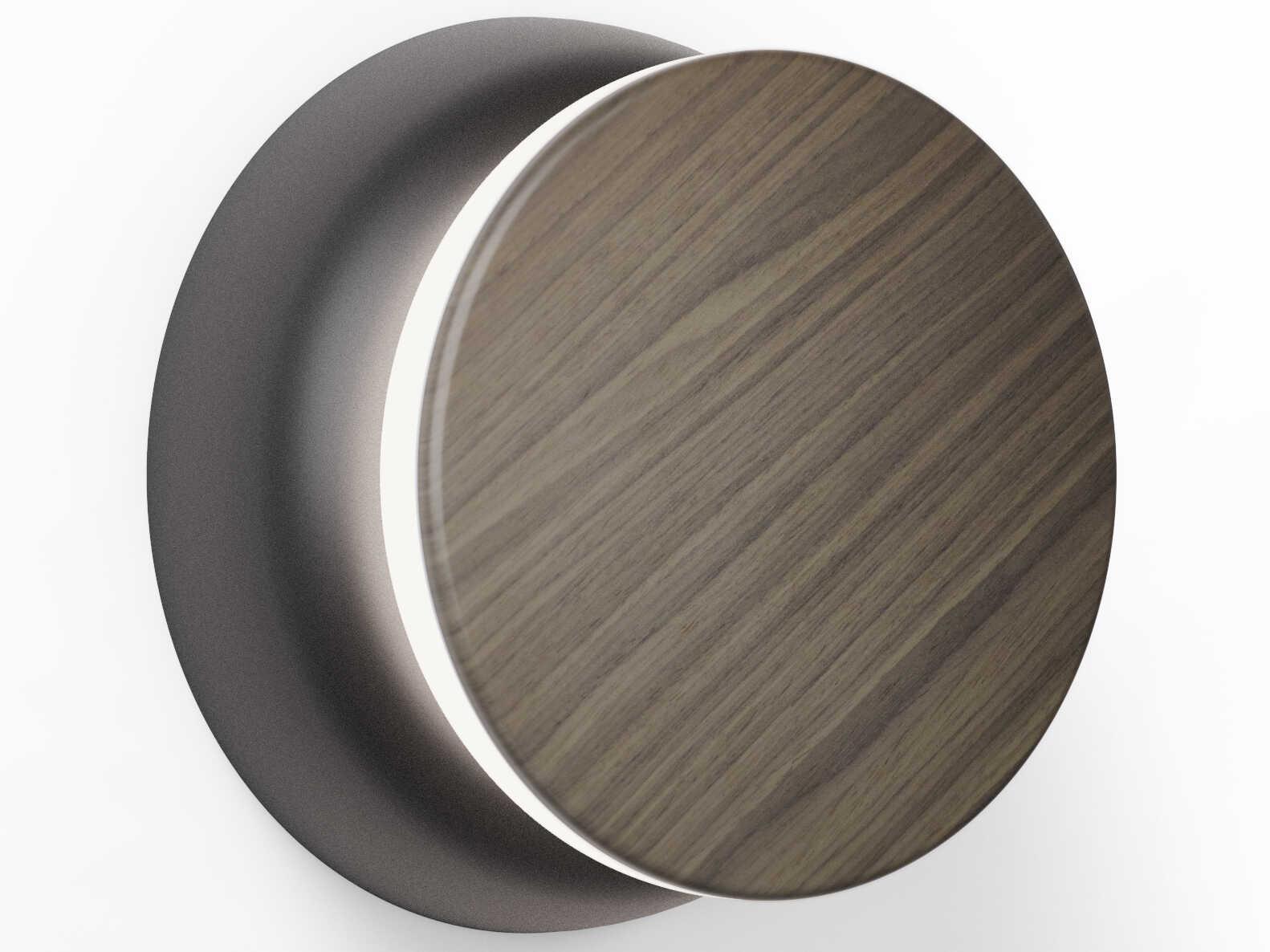 Pablo Totem Puck 1-Light Black Walnut Wall Sconce