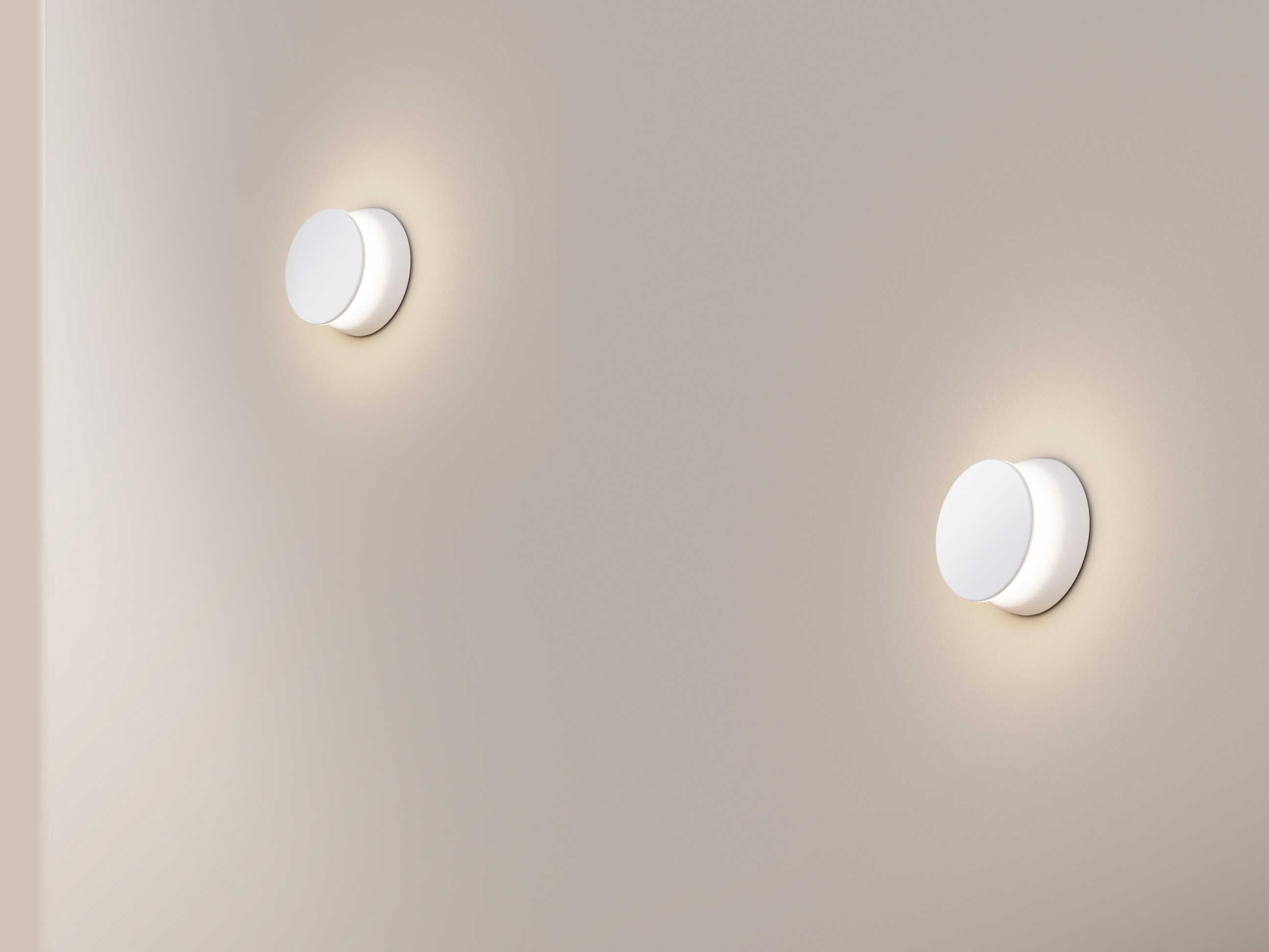 Pablo Totem Puck 1-Light White Wall Sconce