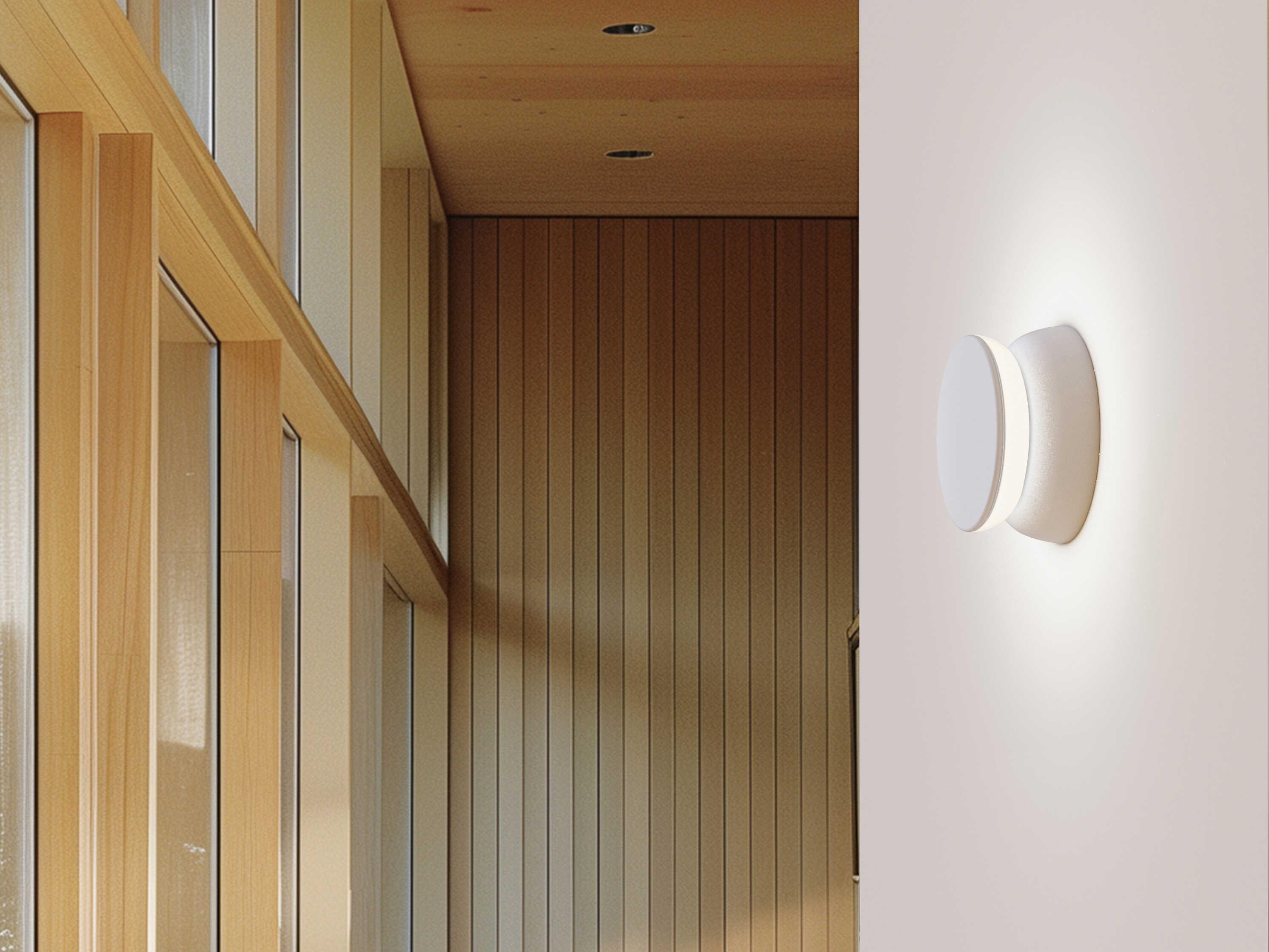 Pablo Totem Puck 1-Light White Wall Sconce