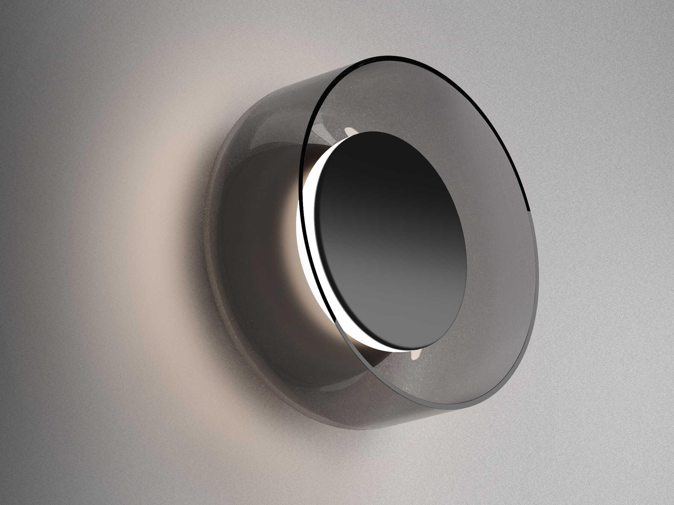 Pablo Totem 1-Light Black Smoke Wall Sconce