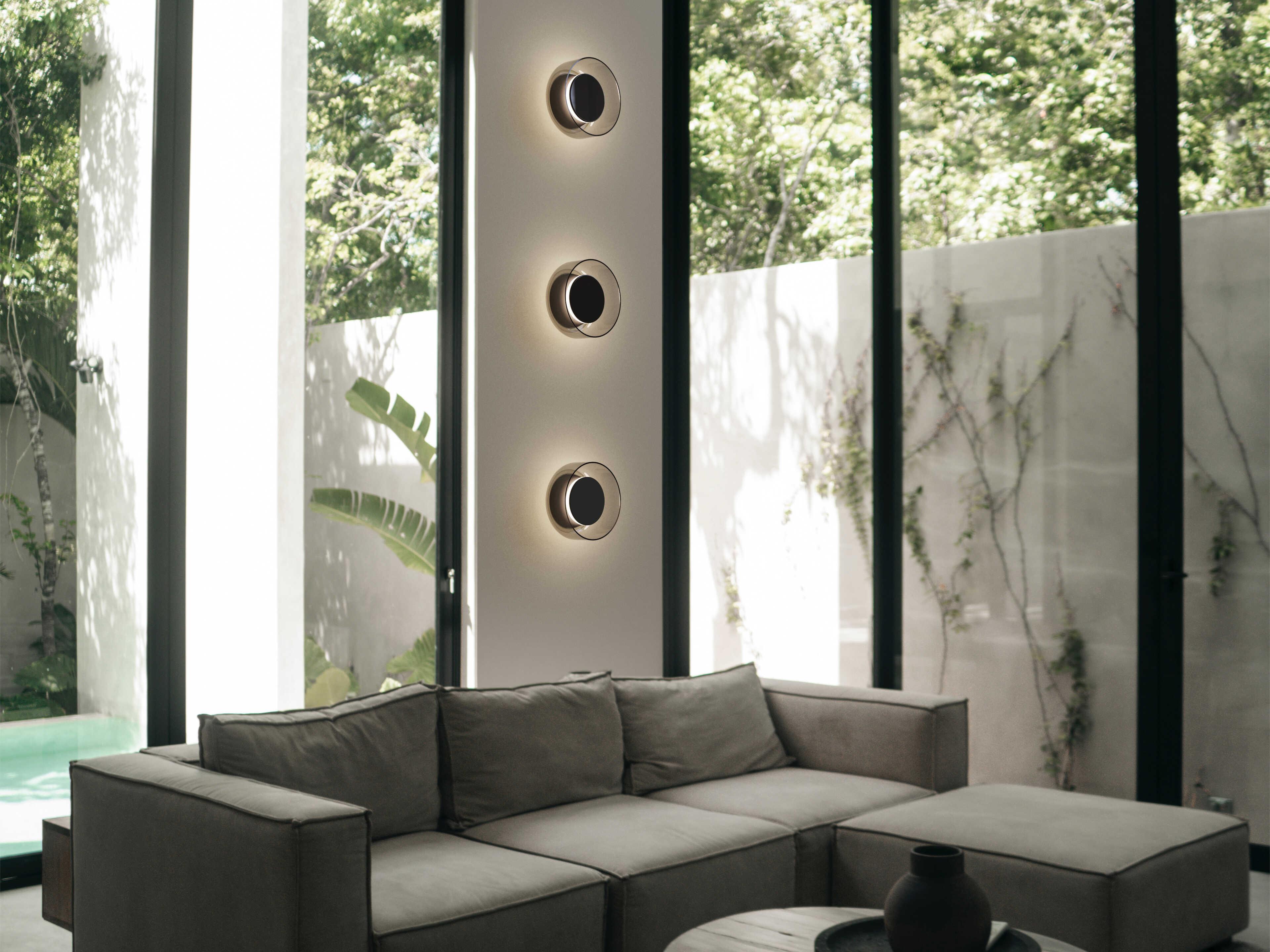 Pablo Totem 1-Light Black Smoke Wall Sconce