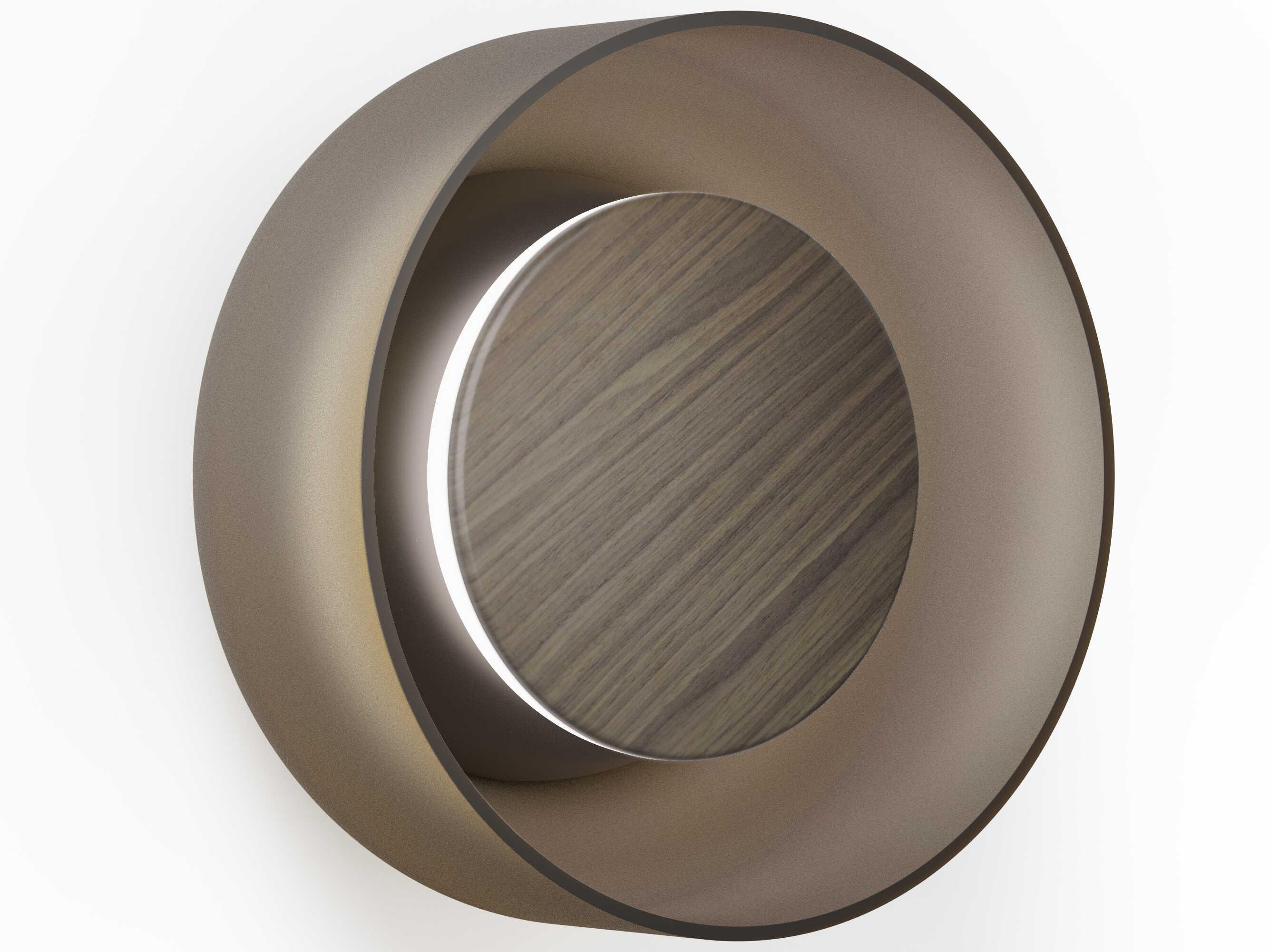 Pablo Totem 1-Light Black Walnut Amber Brown Wall Sconce