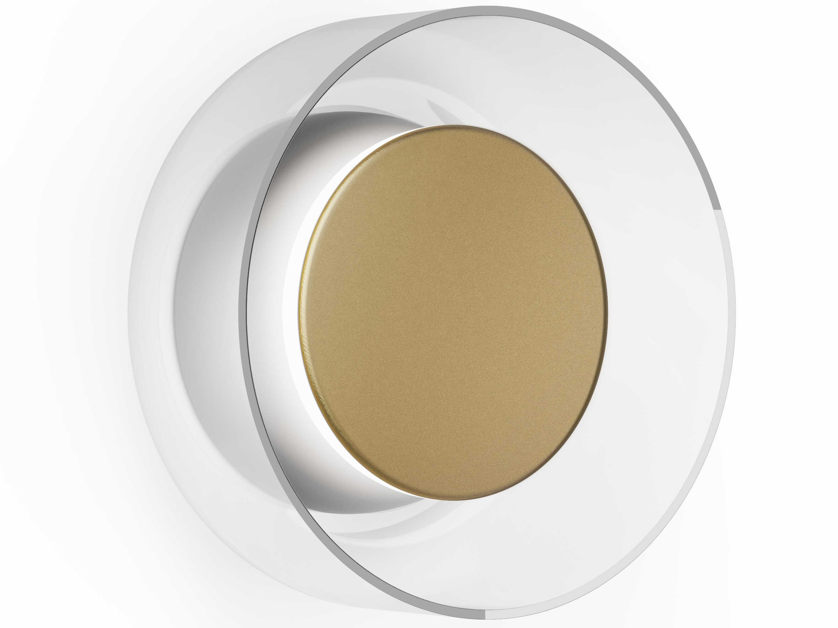 Pablo Totem 1-Light Grey Brass Clear Wall Sconce