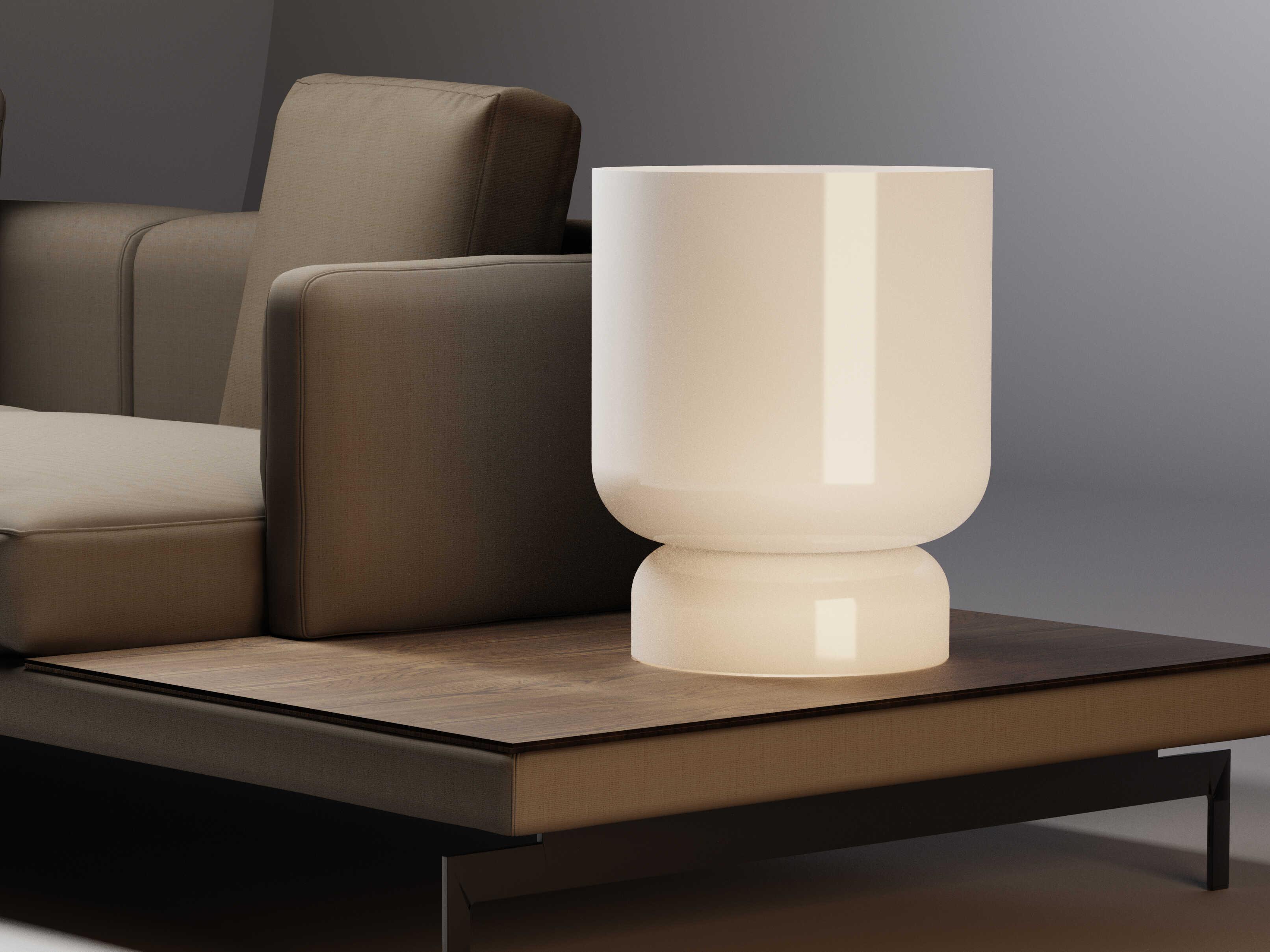 Pablo Totem Opal White Table Lamp