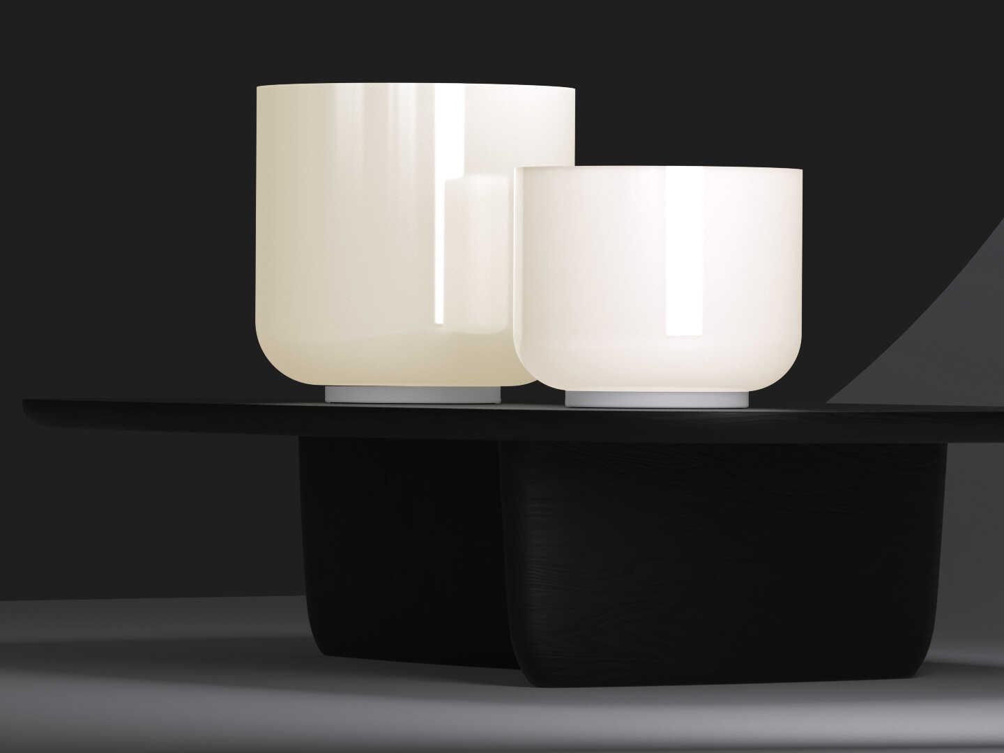 Pablo Totem Opal White Table Lamp