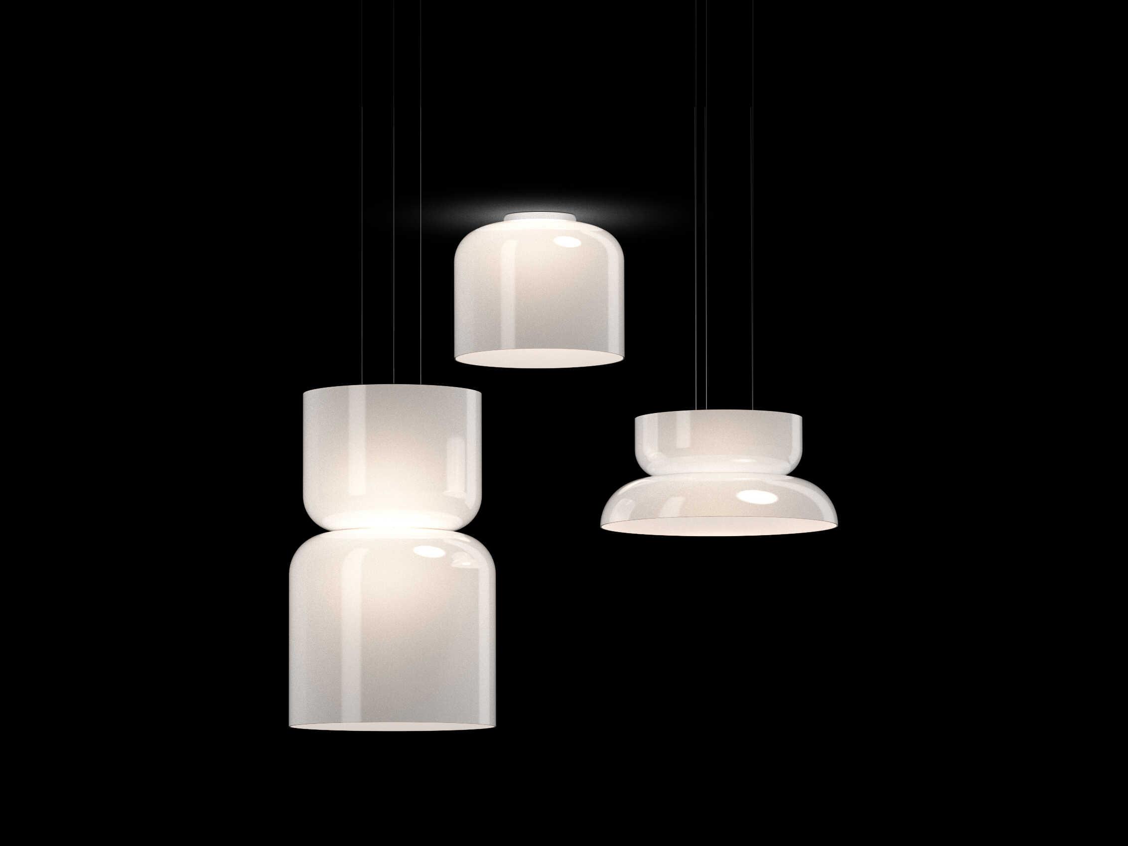 Pablo Totem Up and Down 2-Light Opal White Geometric Pendant