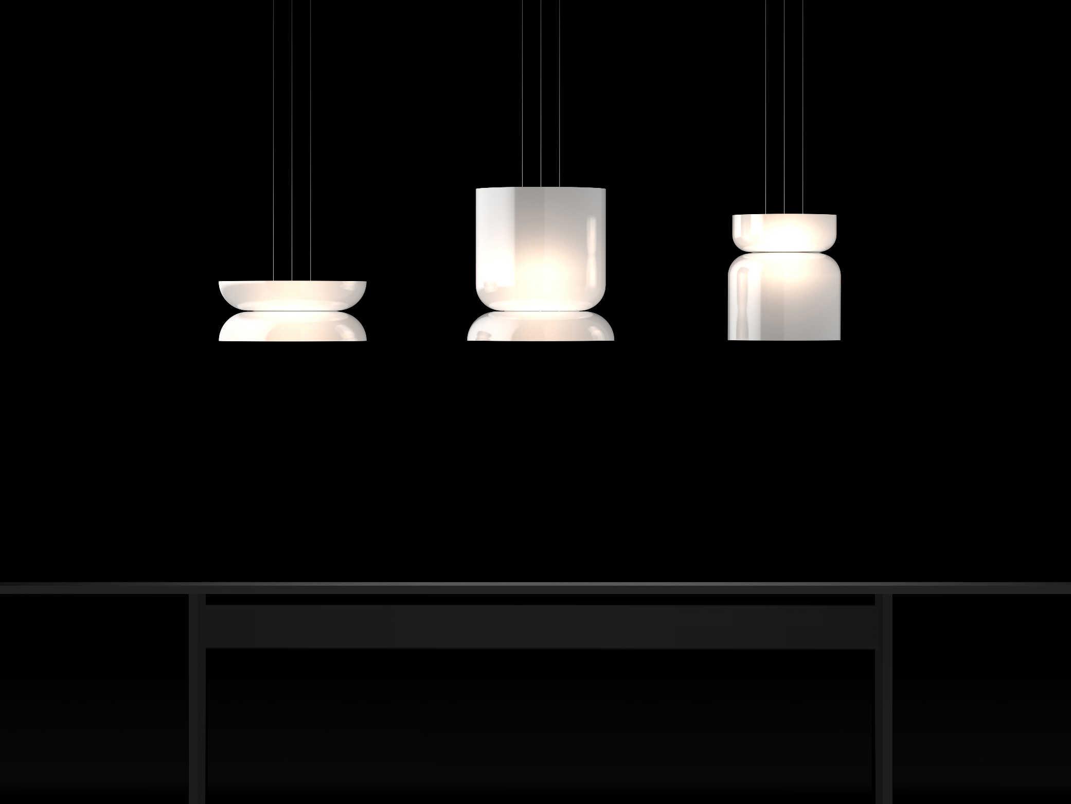 Pablo Totem Up and Down 2-Light Opal White Geometric Pendant