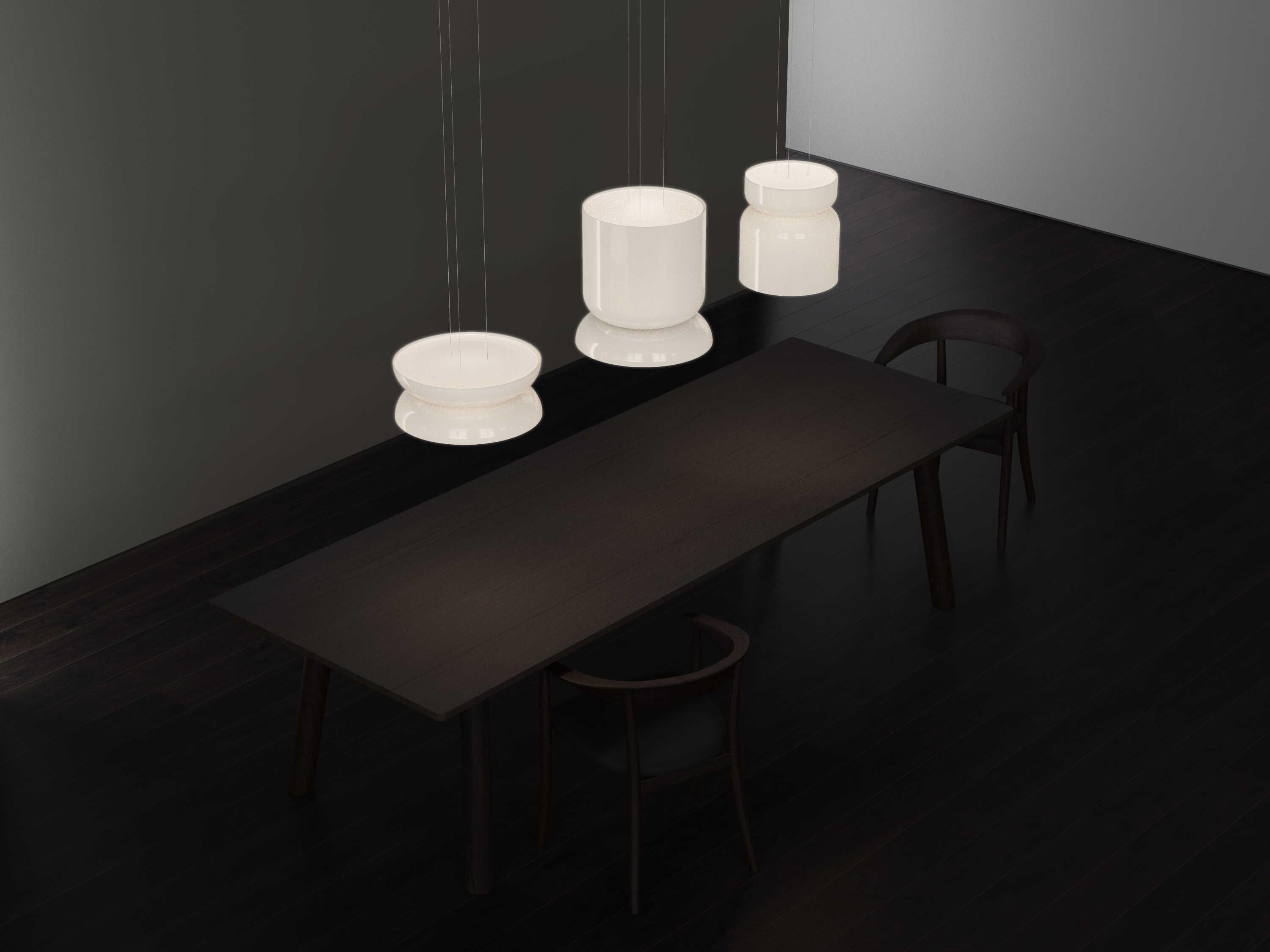 Pablo Totem Up and Down 2-Light Opal White Geometric Pendant