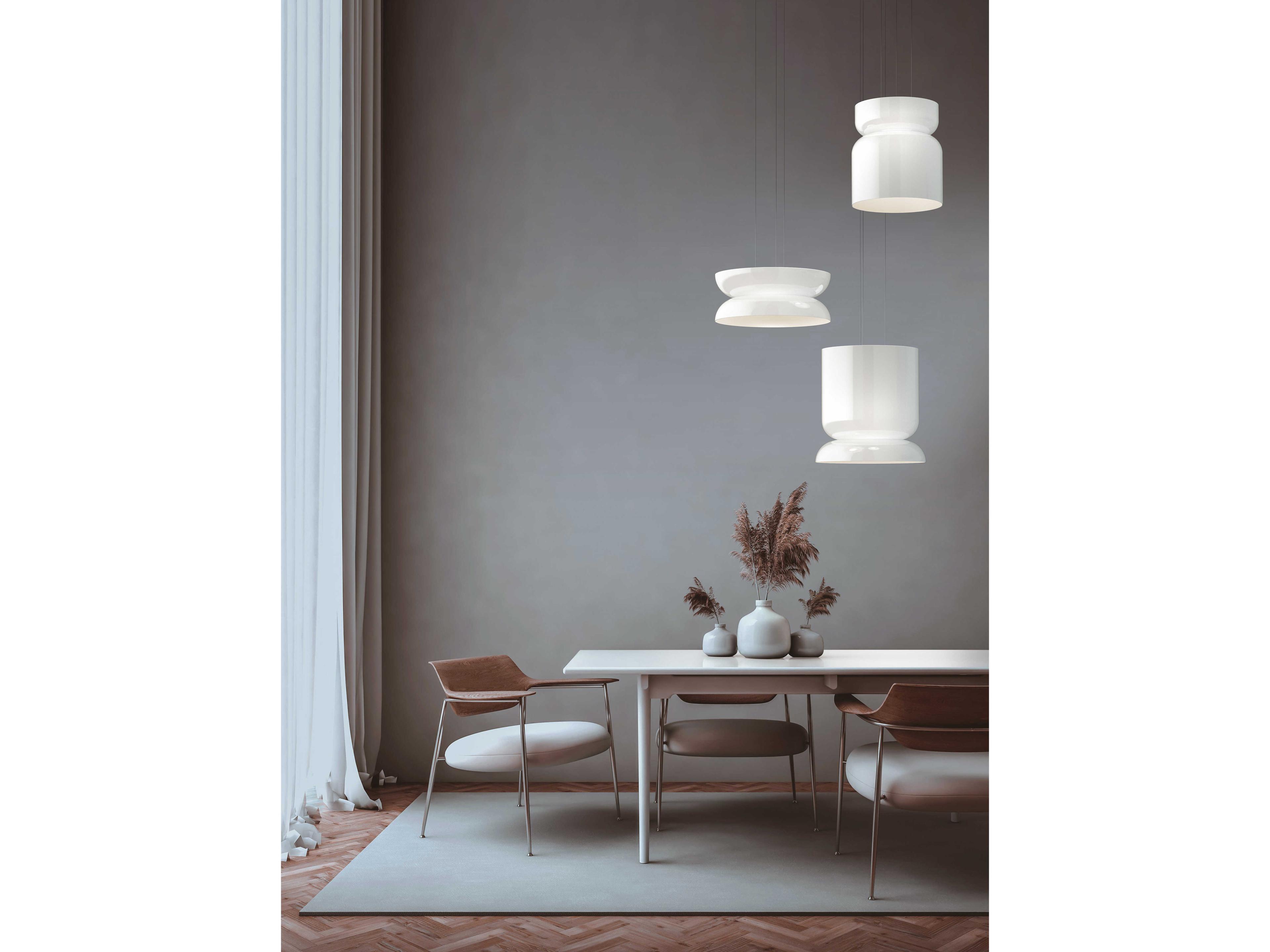 Pablo Totem Up and Down 2-Light Opal White Geometric Pendant