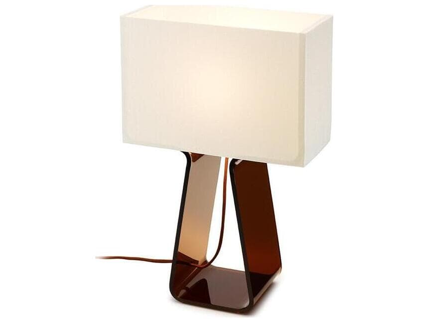 Pablo Tube Top White Charcoal Acrylic Brown Table Lamp