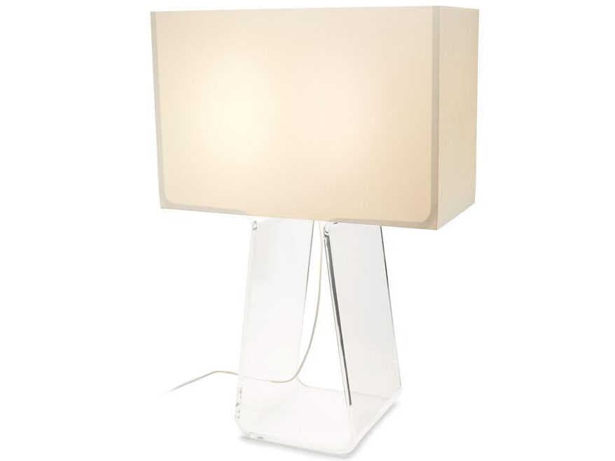Pablo Tube Top White Clear Acrylic Table Lamp