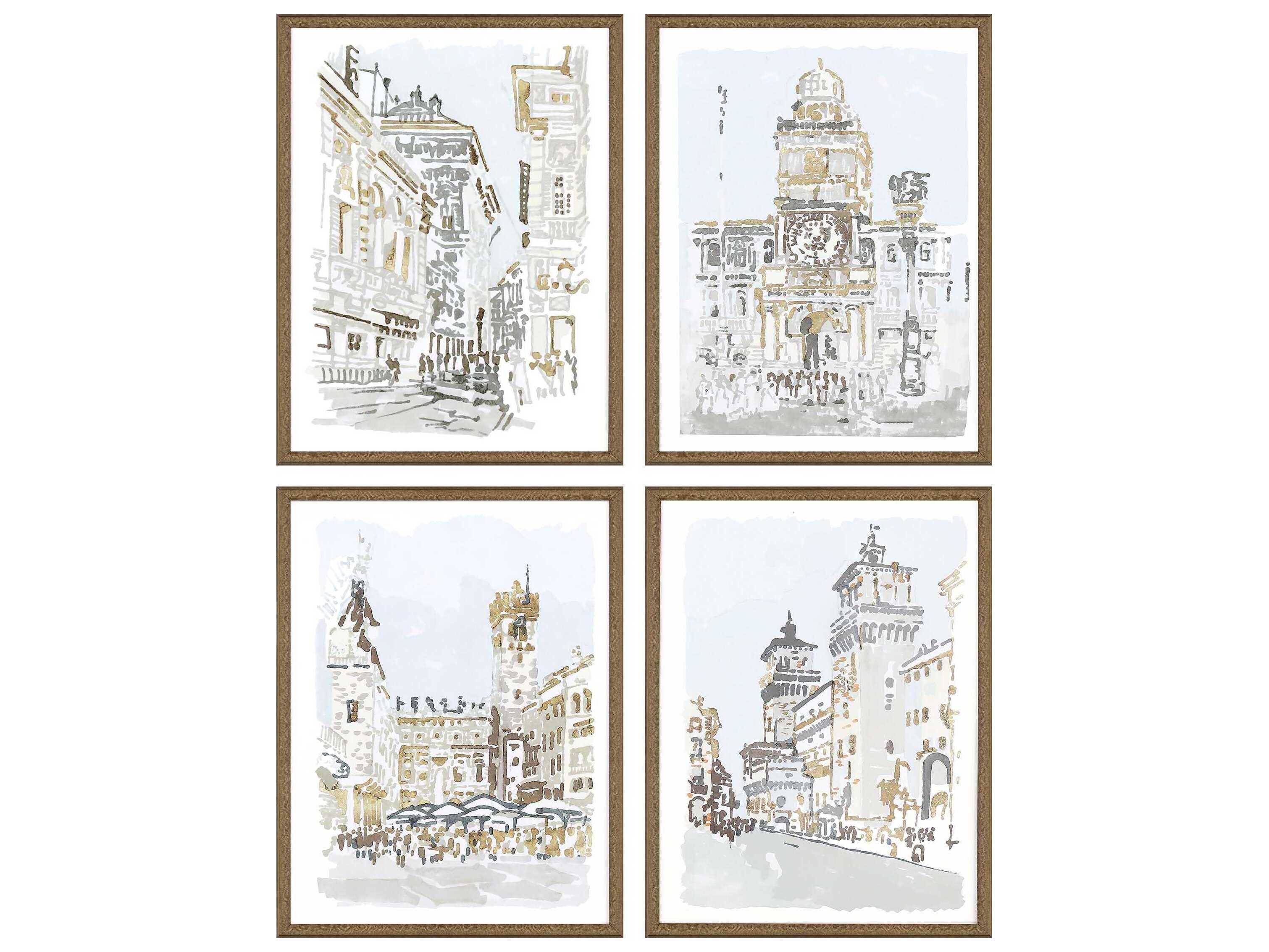 Paragon Scenic Street Scenes Wall Art Set of 4