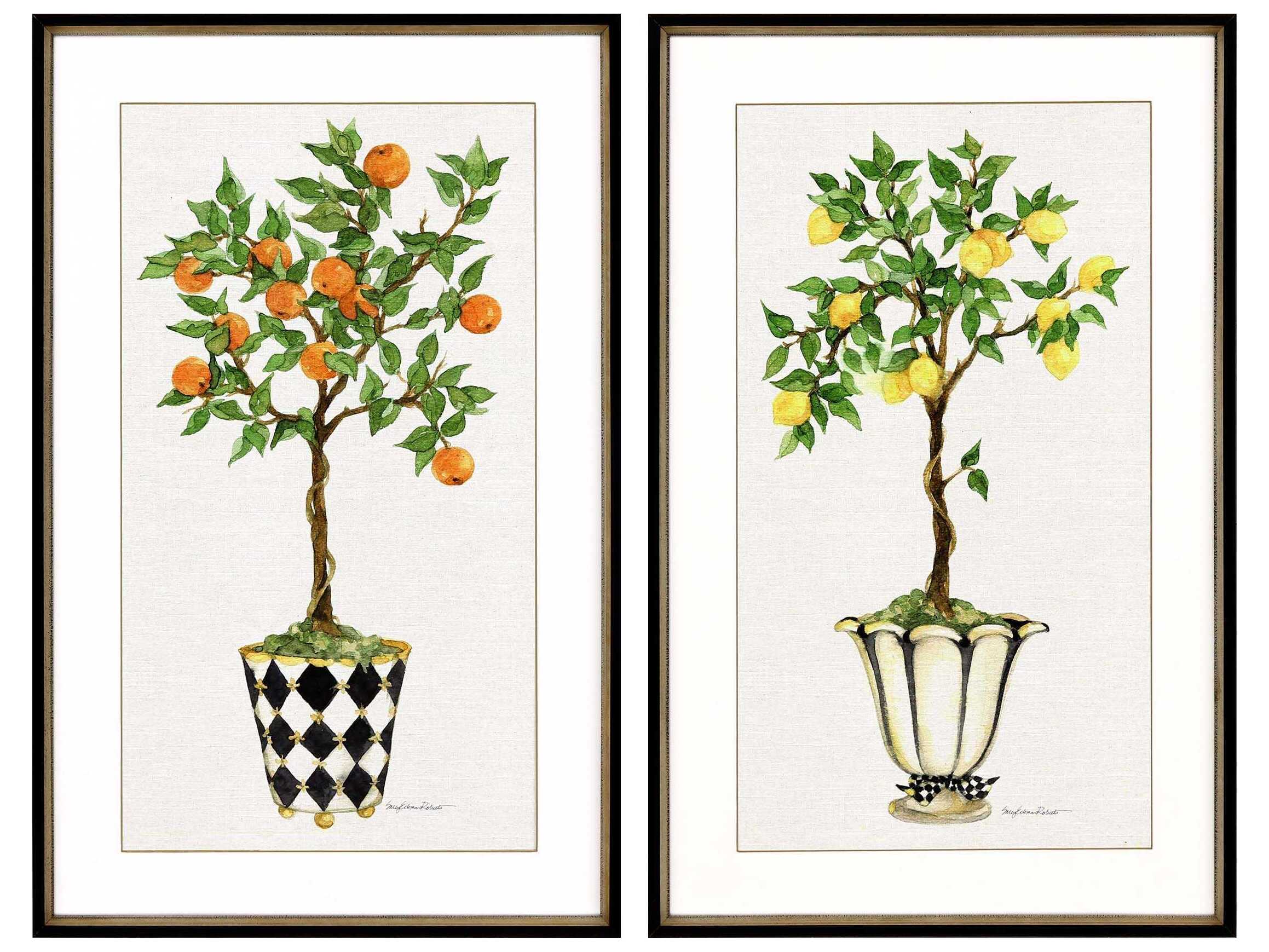 Paragon Florals Fruit Topiary Wall Art Set of 2