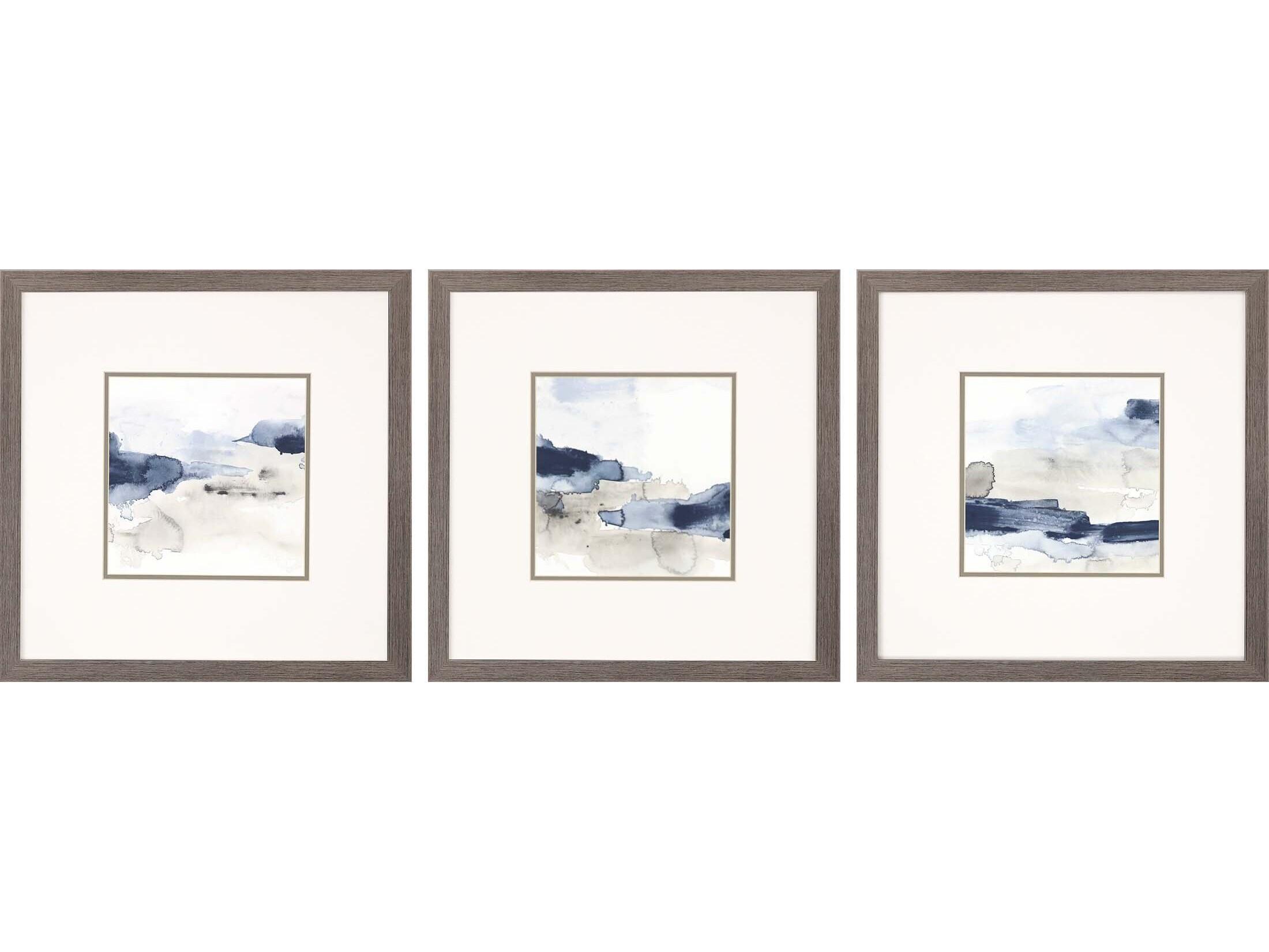 Paragon Abstract Shoreline Blues-III Wall Art Set of 3