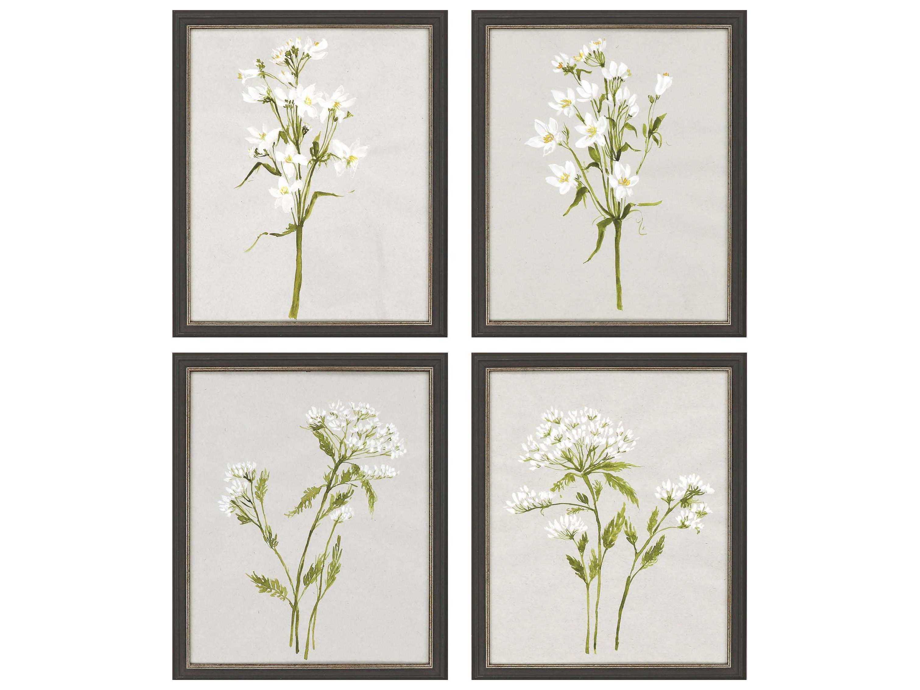 Paragon White Field Flowers Shadow Boxes Set of 4