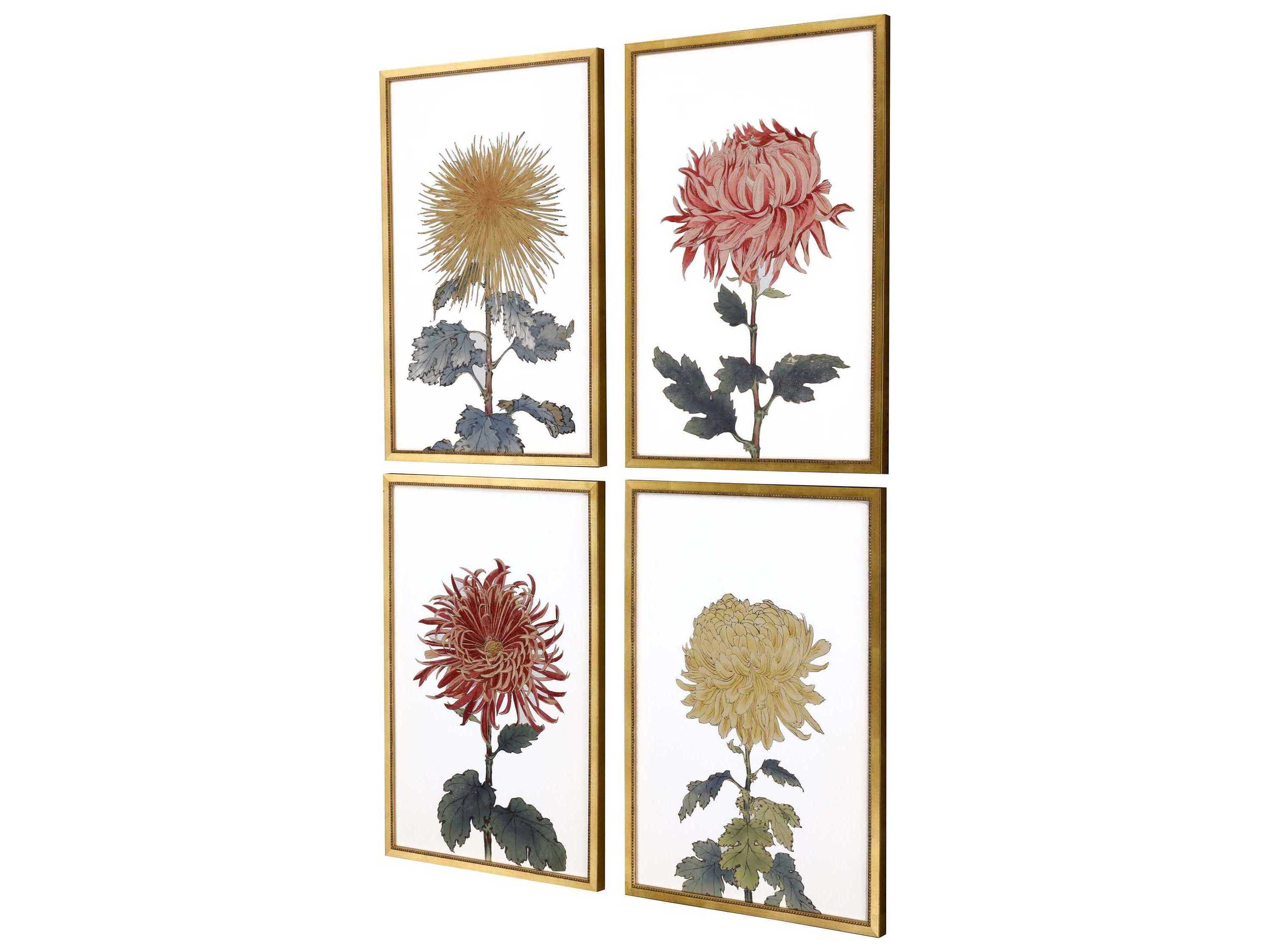 Paragon Florals Chrysanthemum Wall Art Set of 4