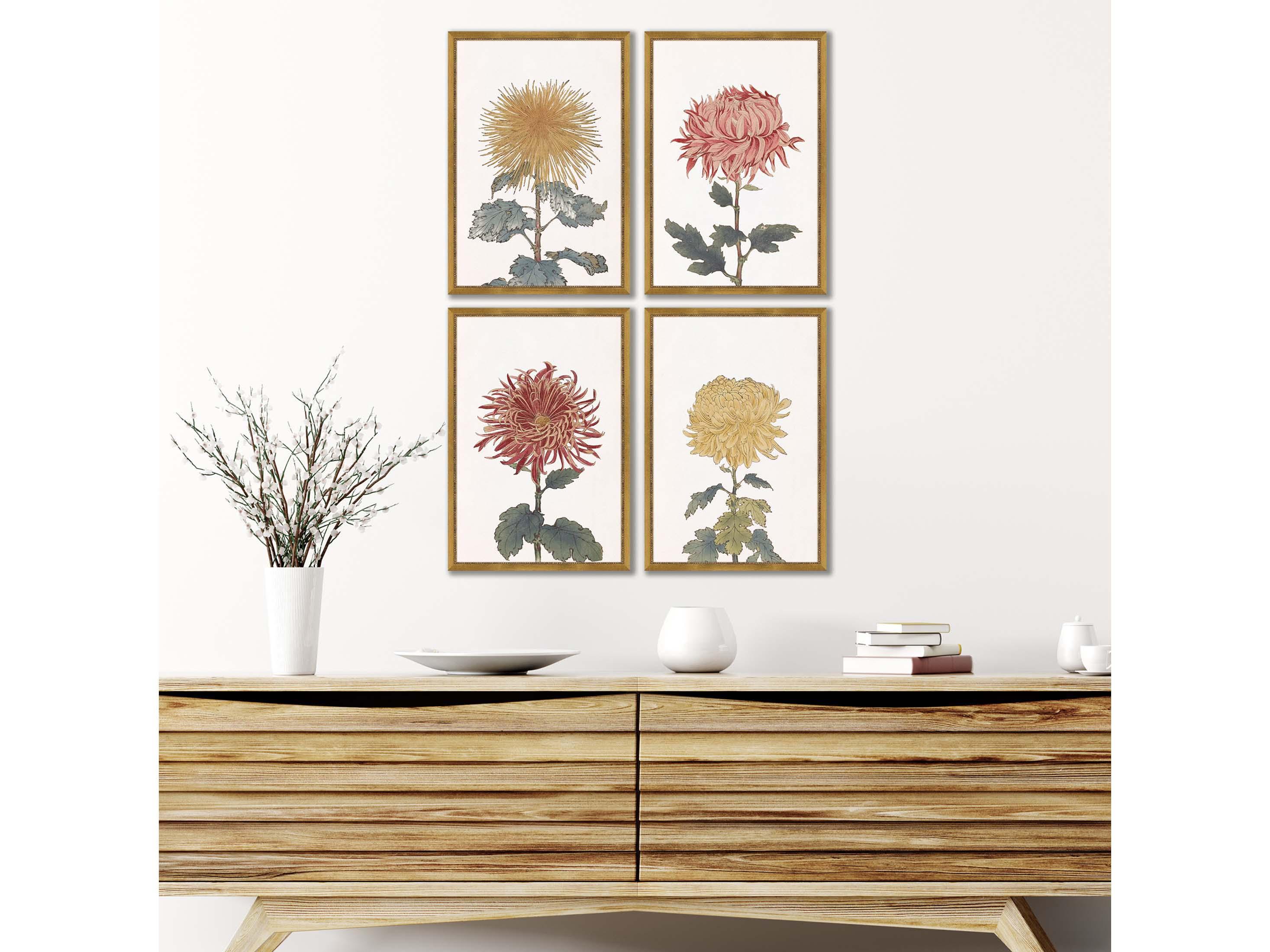 Paragon Florals Chrysanthemum Wall Art Set of 4