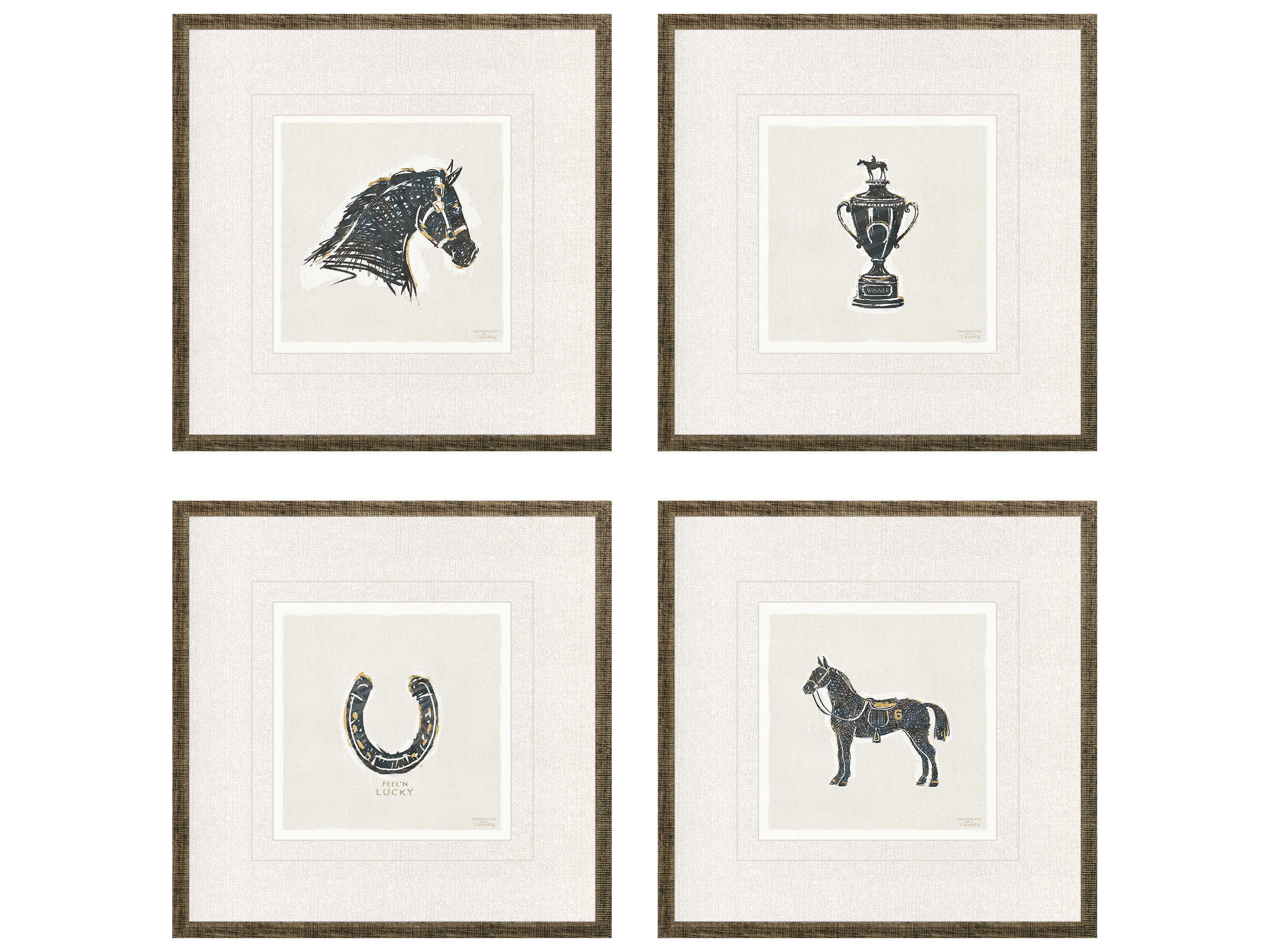 Paragon Animals Equestrian Wall Art Set of 4