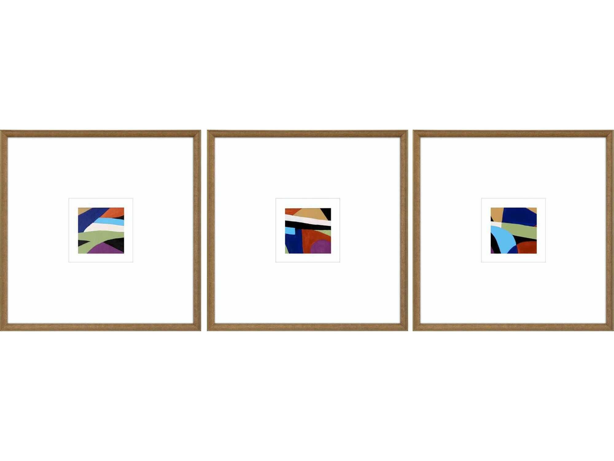 Paragon Abstract Color Squares-I Wall Art Set of 3