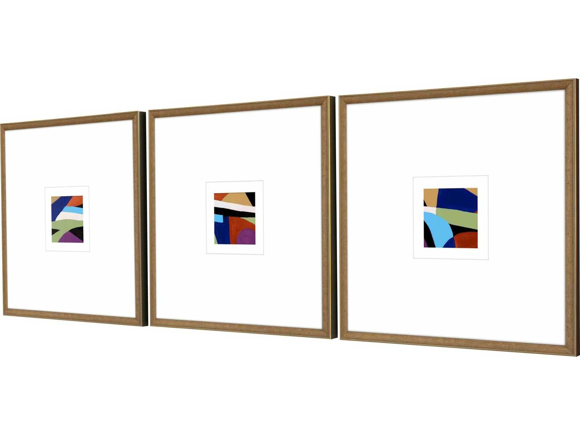 Paragon Abstract Color Squares-I Wall Art Set of 3