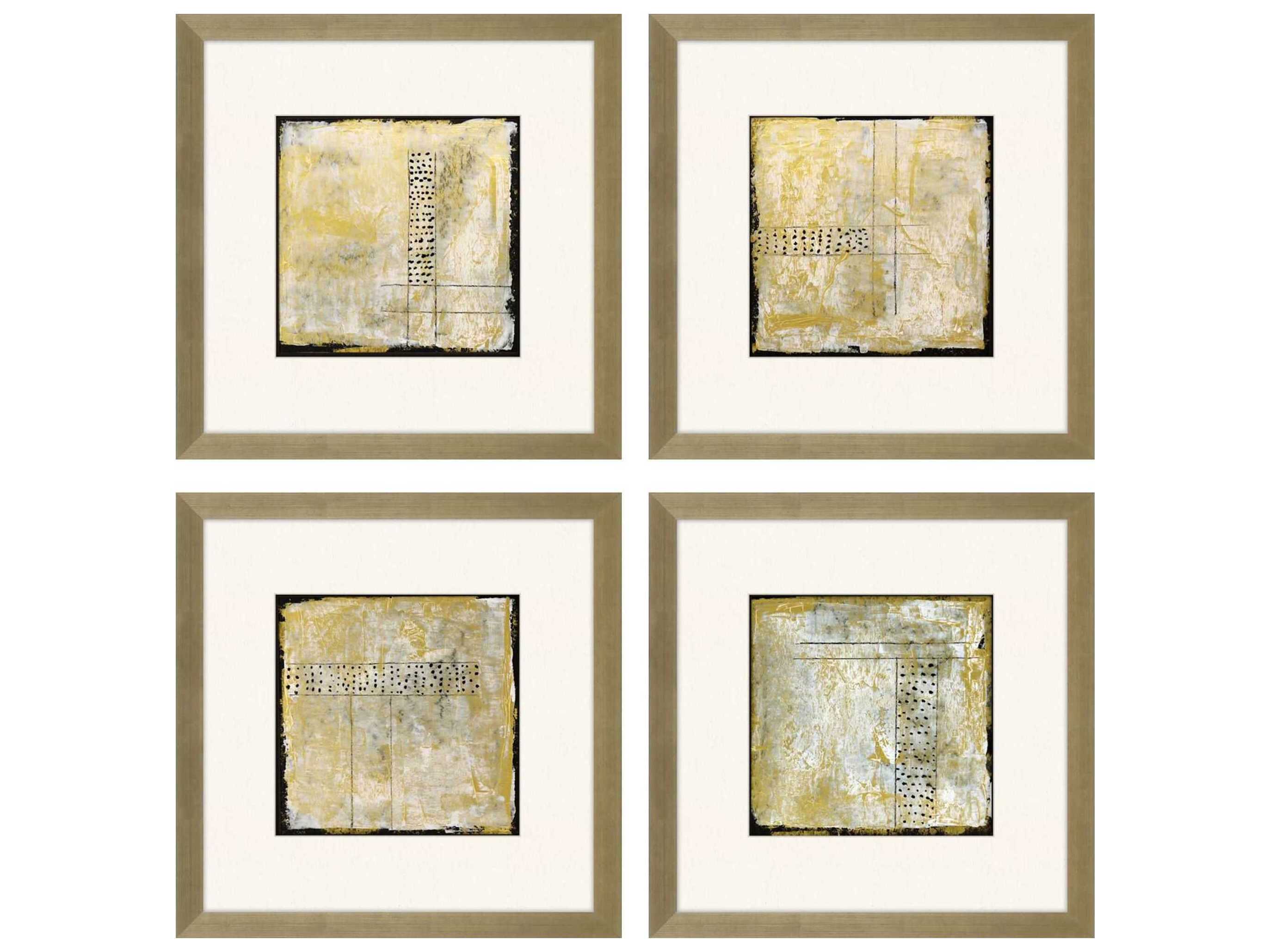 Paragon Abstract Golden Speck Wall Art Set of 4
