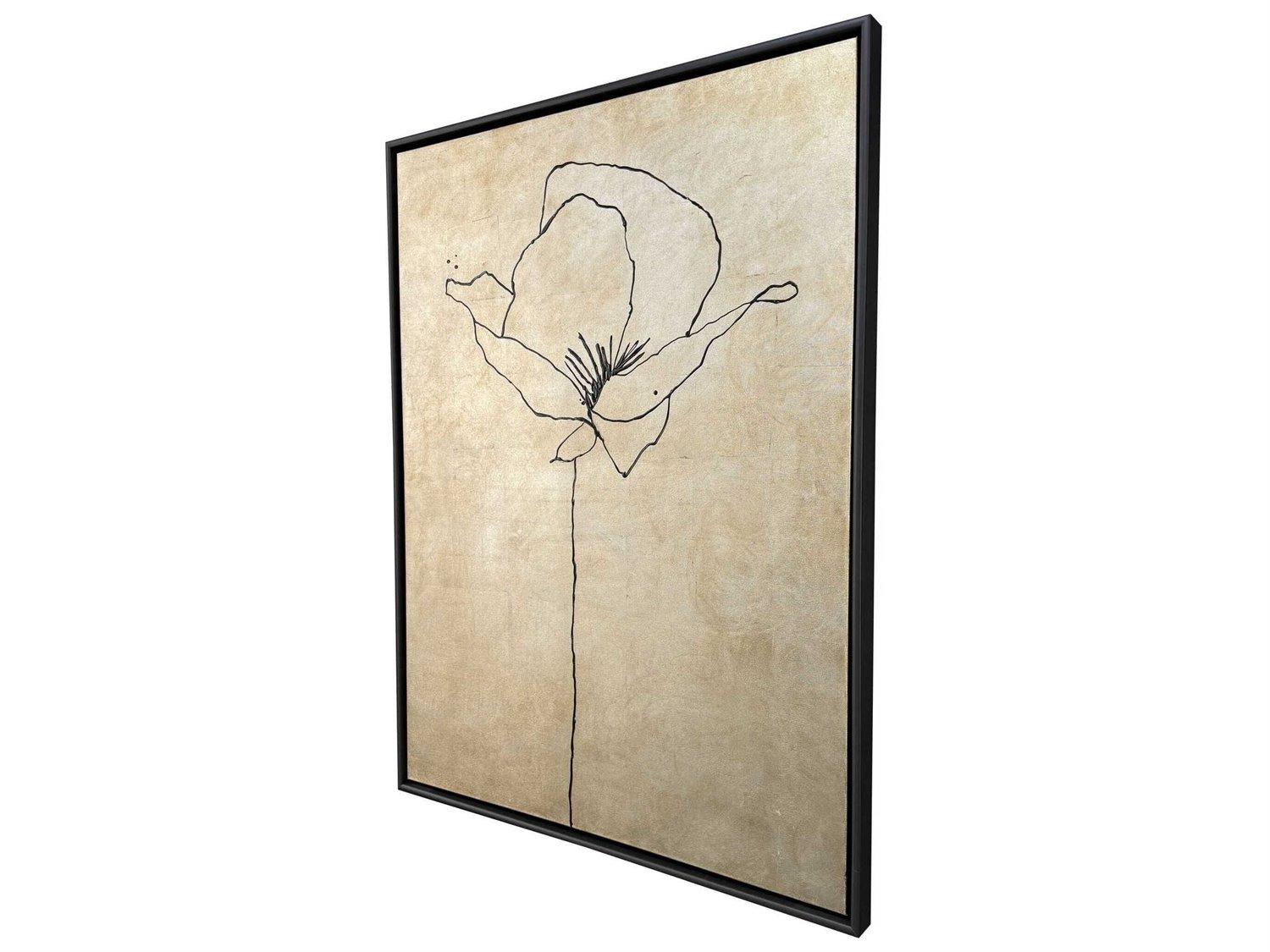 Paragon Florals Silver Poppies-I Canvas Wall Art