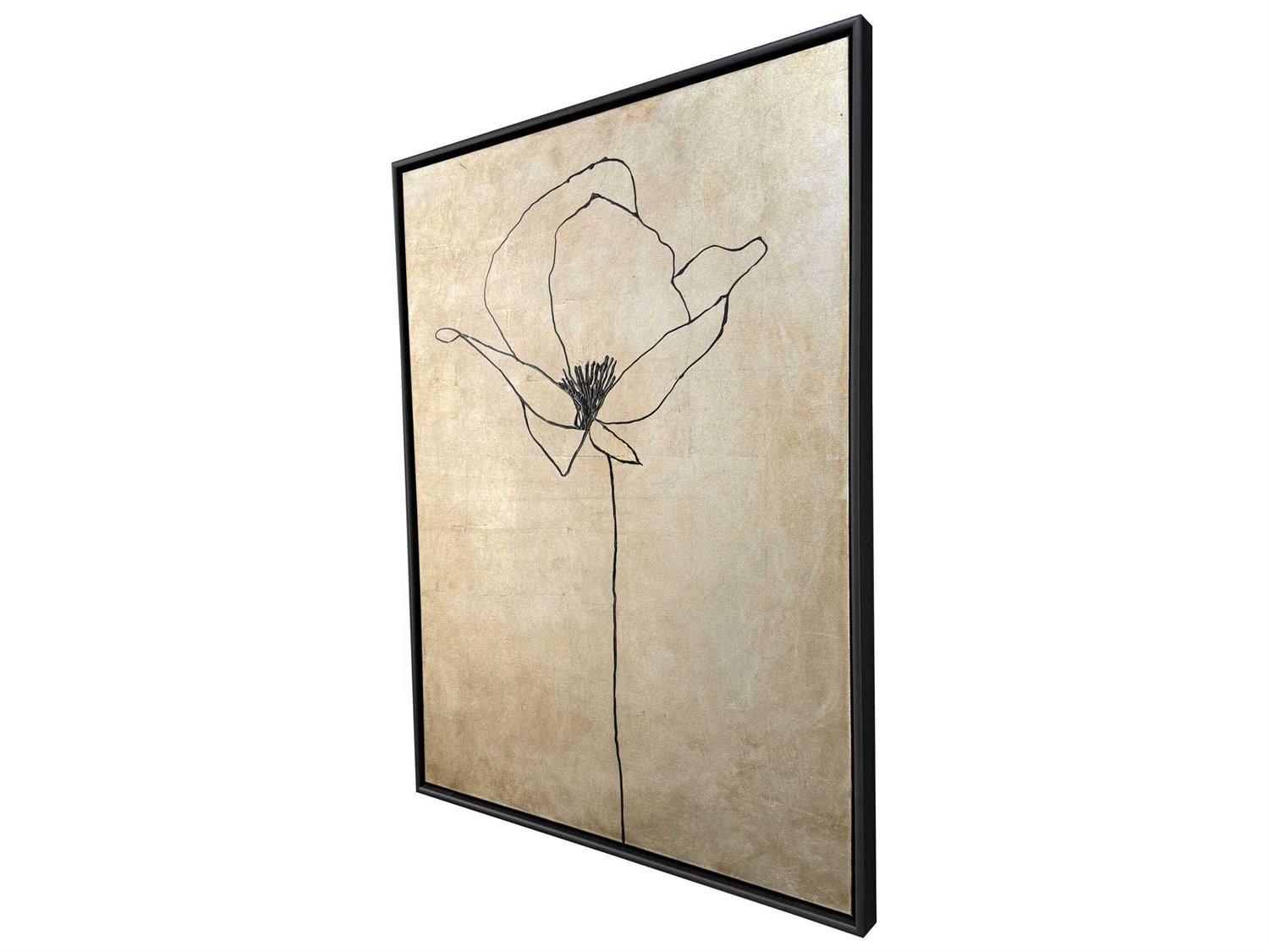 Paragon Florals Silver Poppies-II Canvas Wall Art