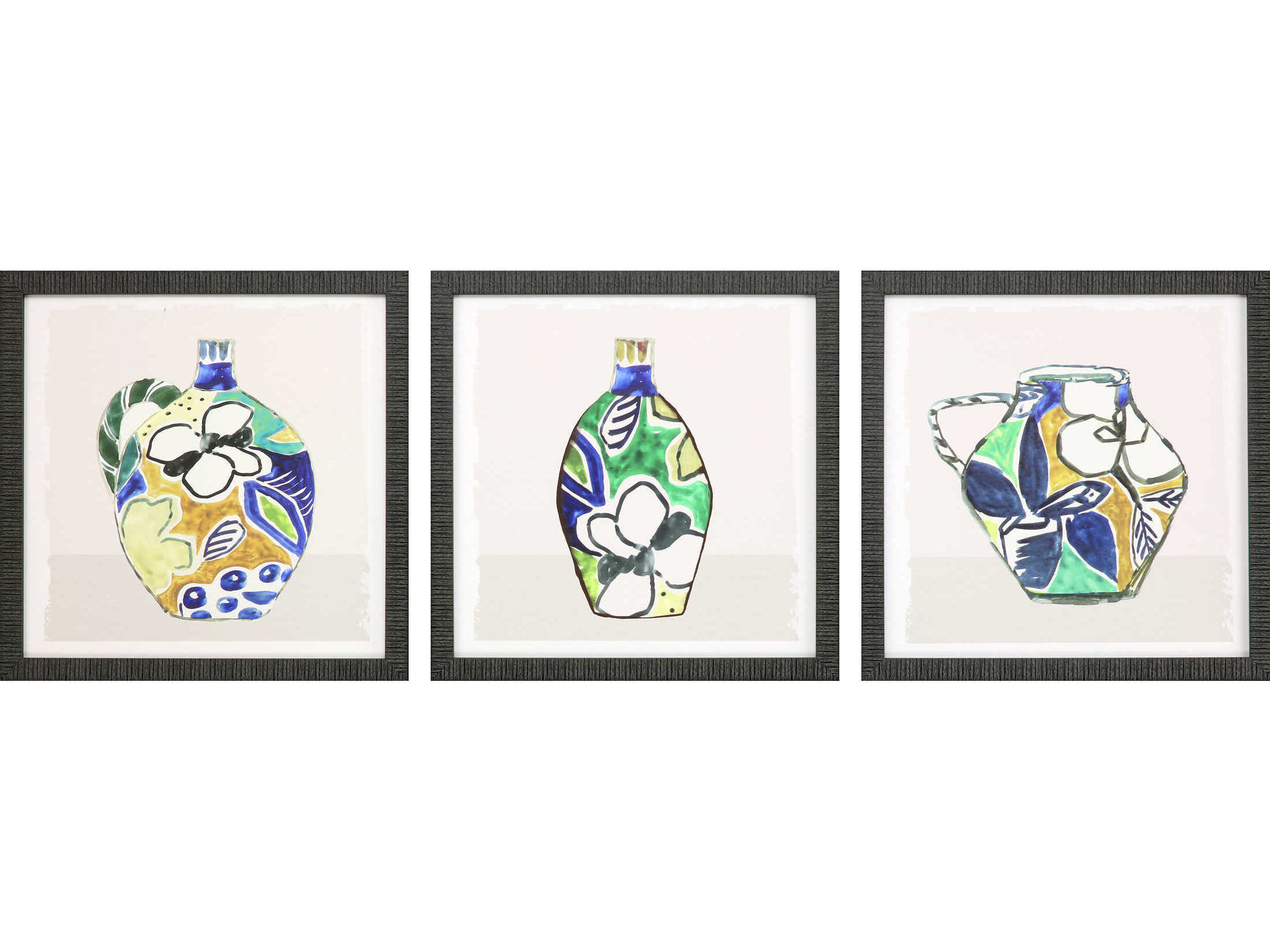 Paragon Architectural Beige Picasso Vase Shadow boxes Set of 3