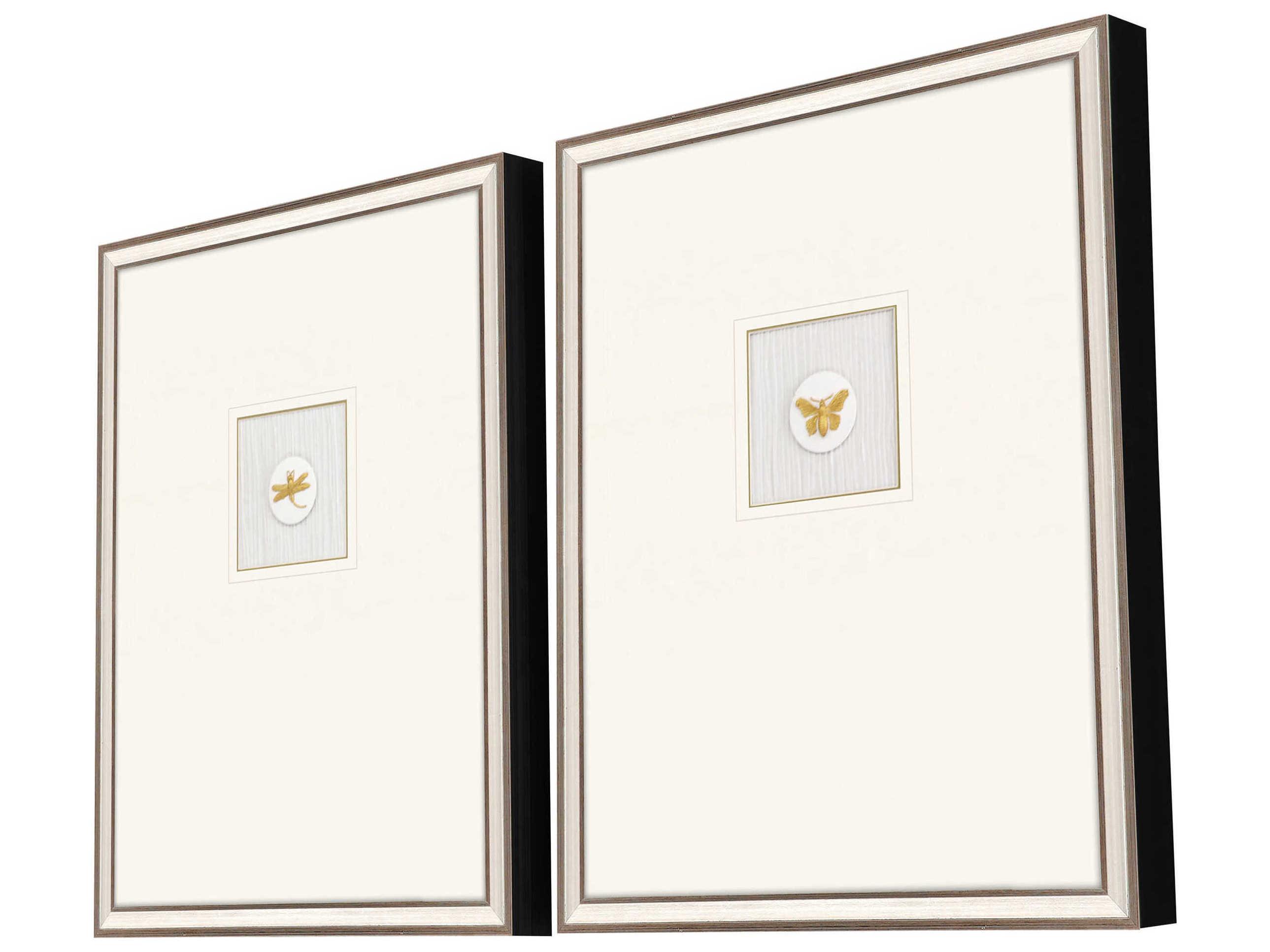 Paragon Animals Silver Insect Intaglio-II Wall Art Set of 2