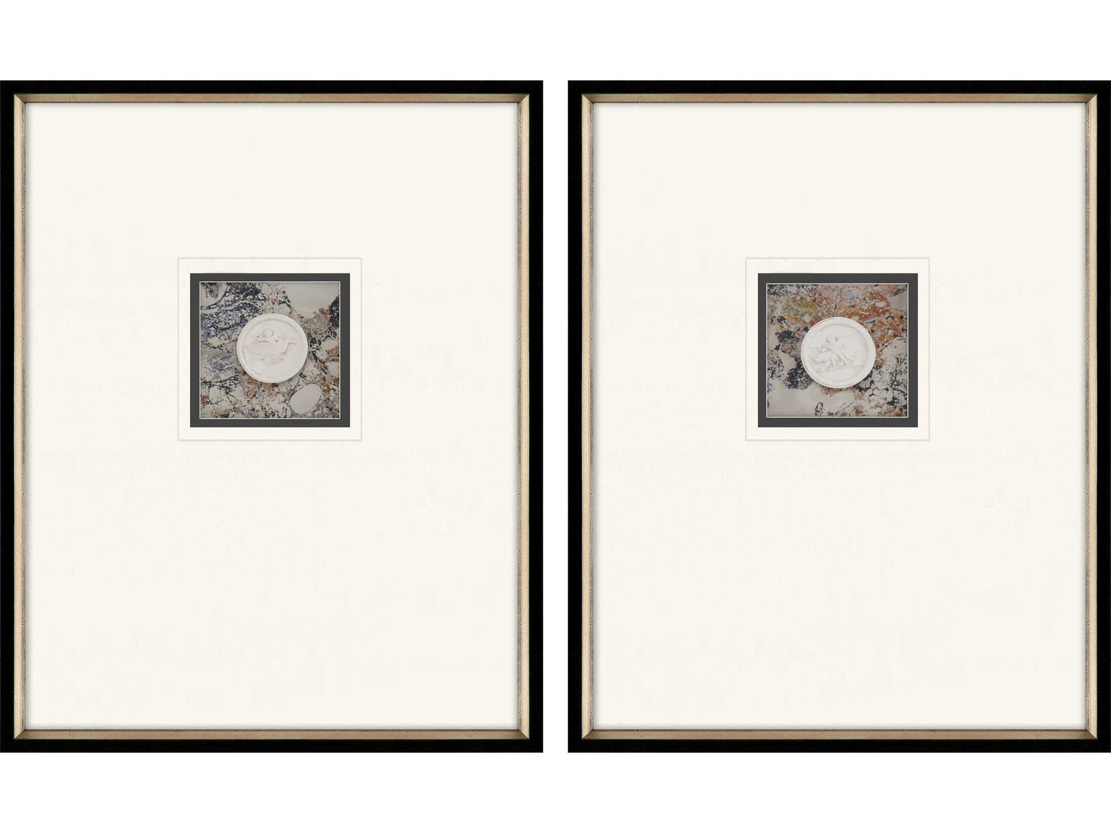 Paragon Figurative Blue Angelic Intaglio Wall Art Set of 2