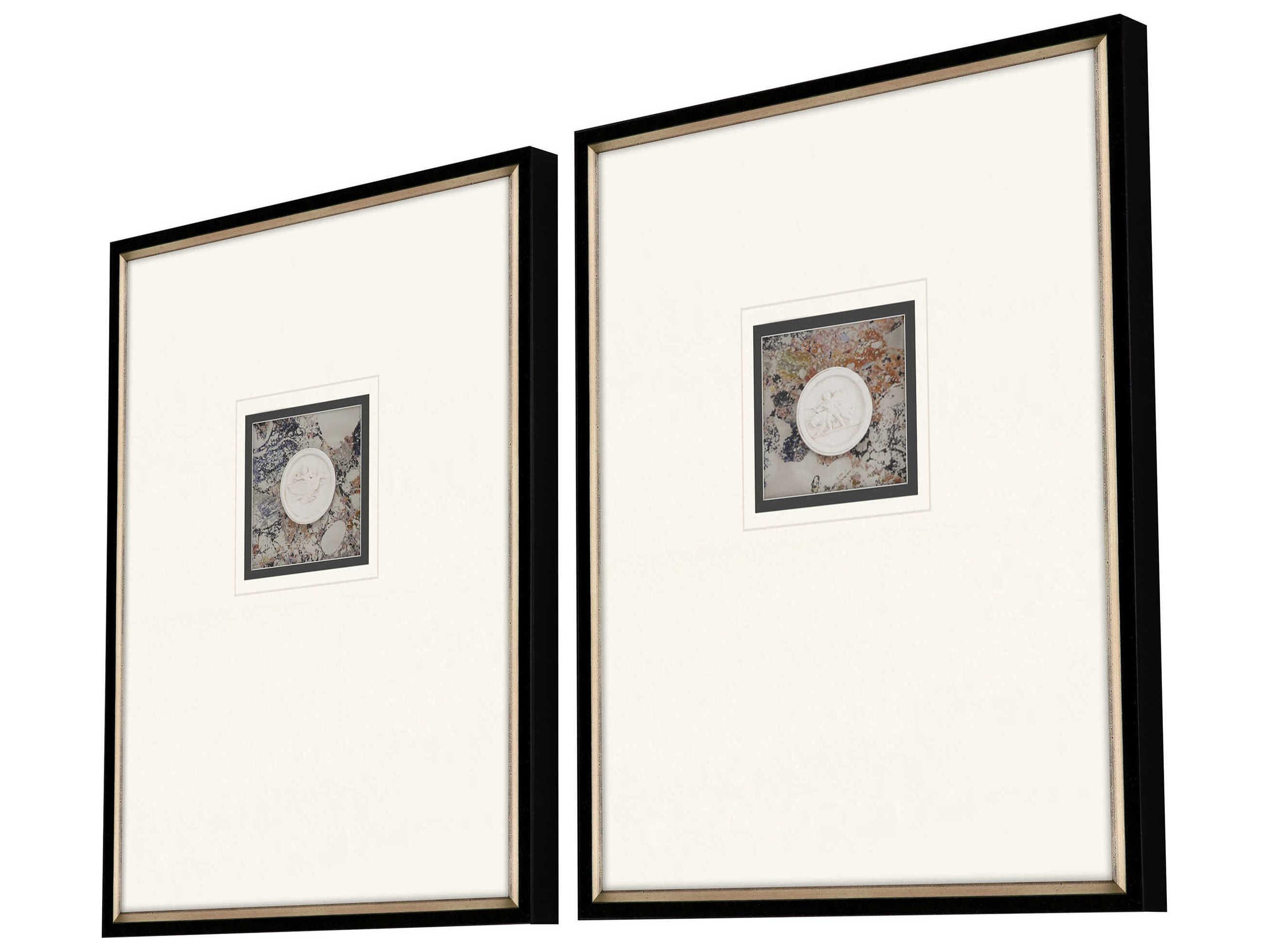 Paragon Figurative Blue Angelic Intaglio Wall Art Set of 2