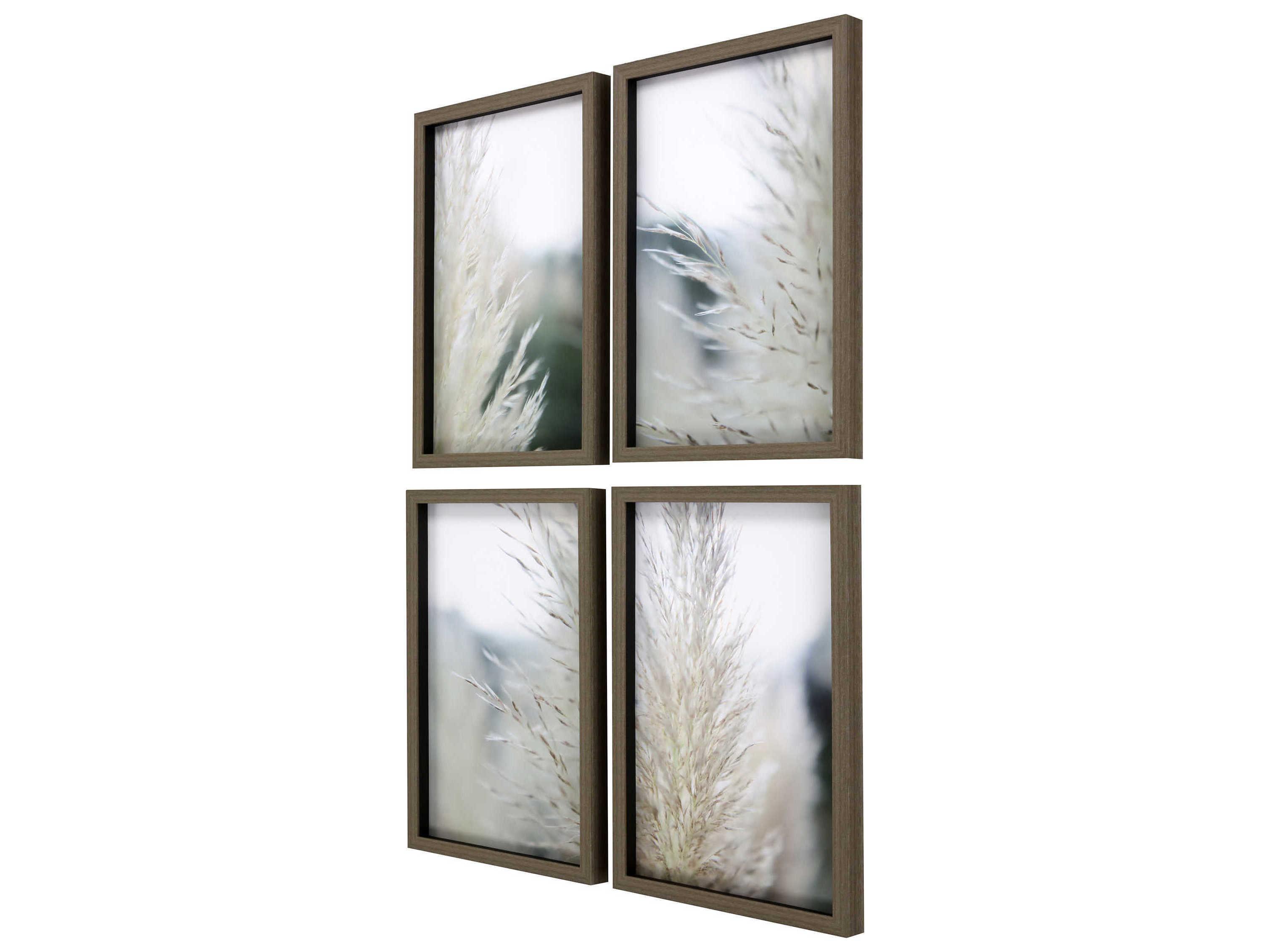 Paragon Florals Blakc Subtle Grasses Wall Art Set of 4