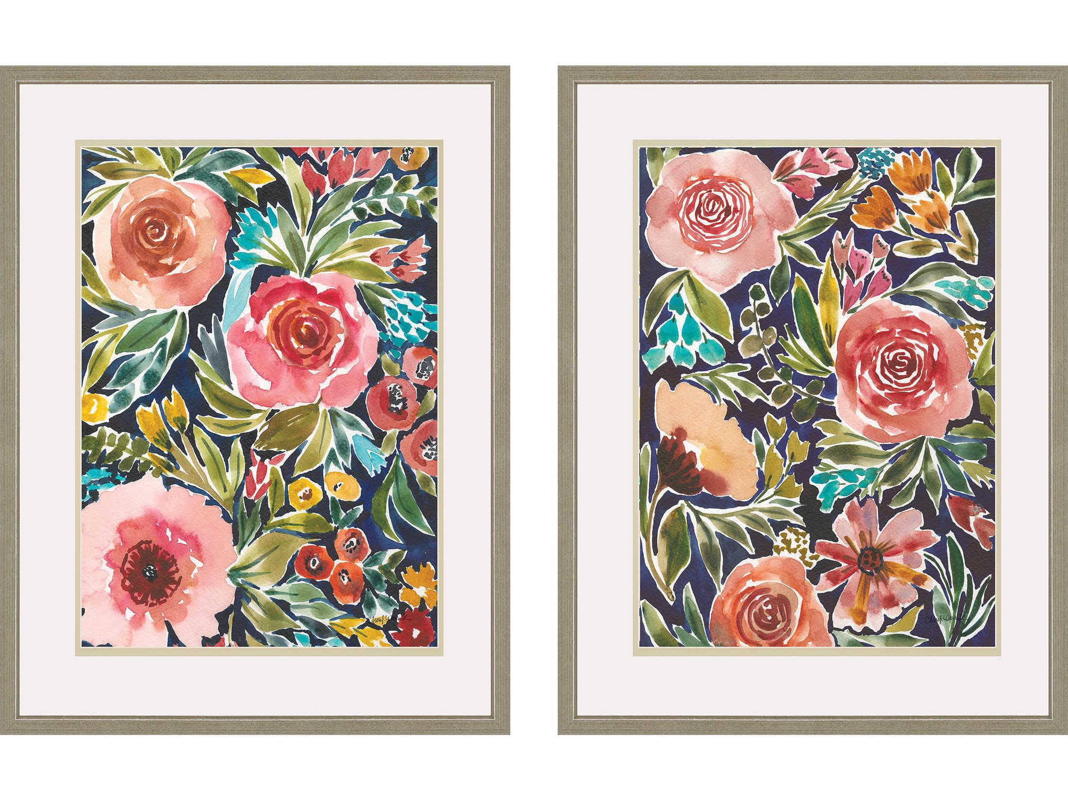 Paragon Florals Brown Flower Patch Wall Art Set of 2