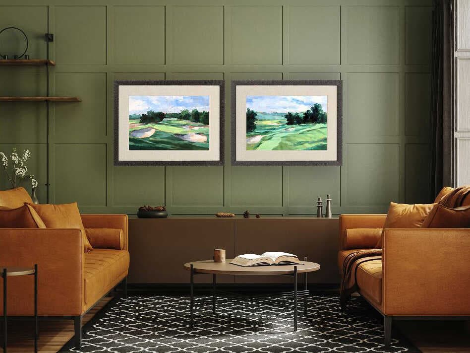 Paragon Sporting Golf Course Study-II Wall Art Set of 2