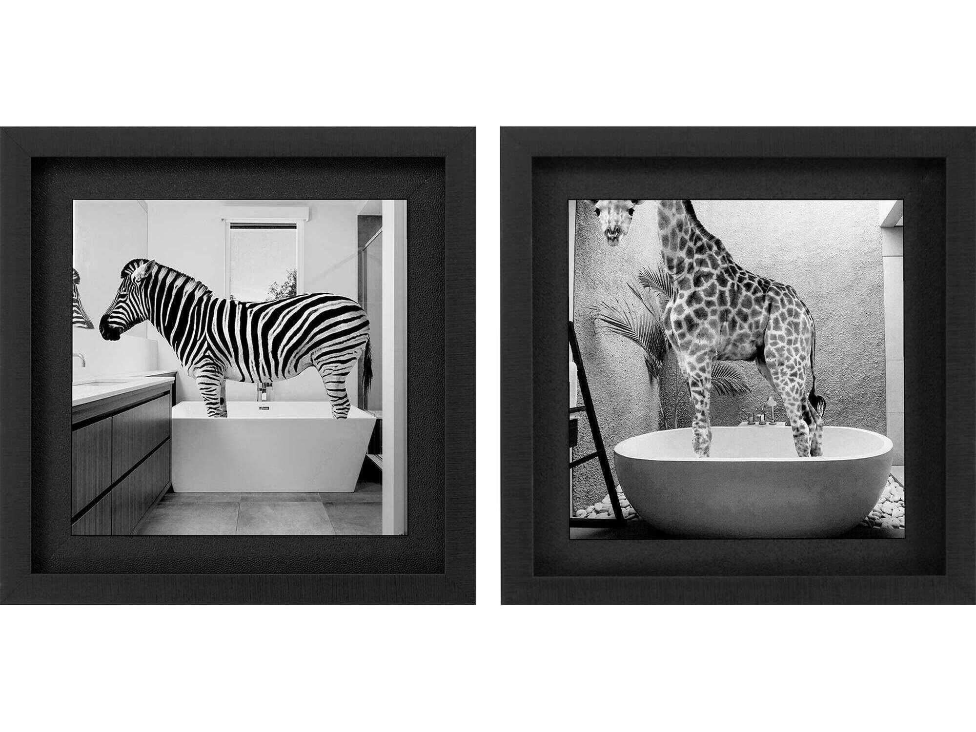 Paragon Animals Safari Bath-I Wall Art Set of 2
