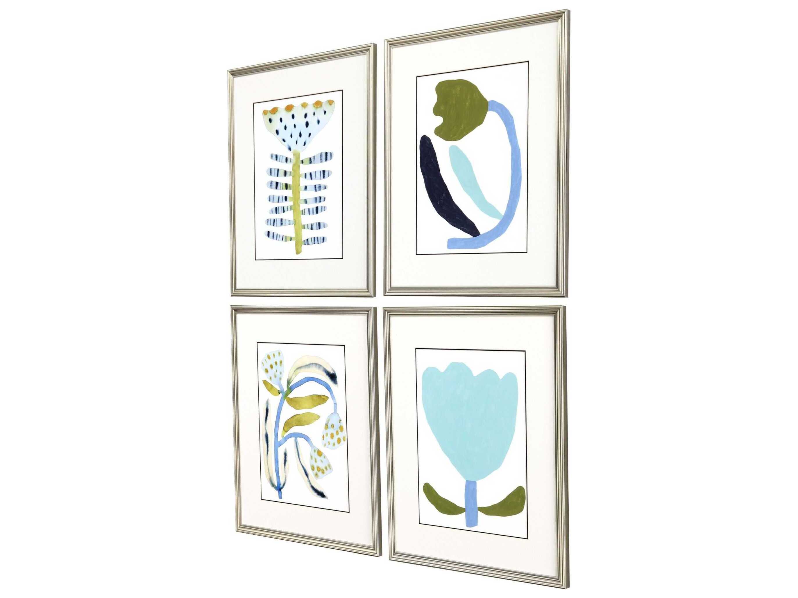 Paragon Florals Naive Garden Wall Art Set of 4