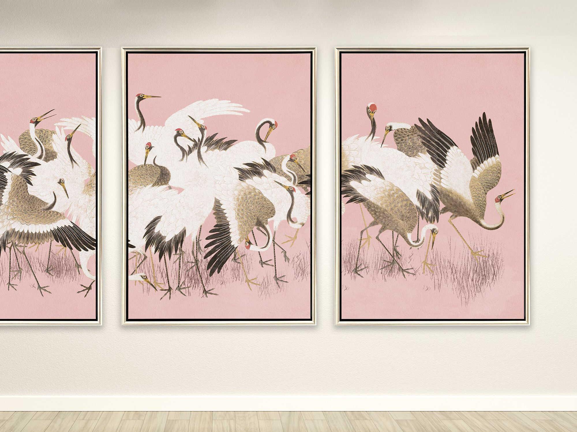 Paragon Animals Curious Cranes - Preen Canvas Wall Art
