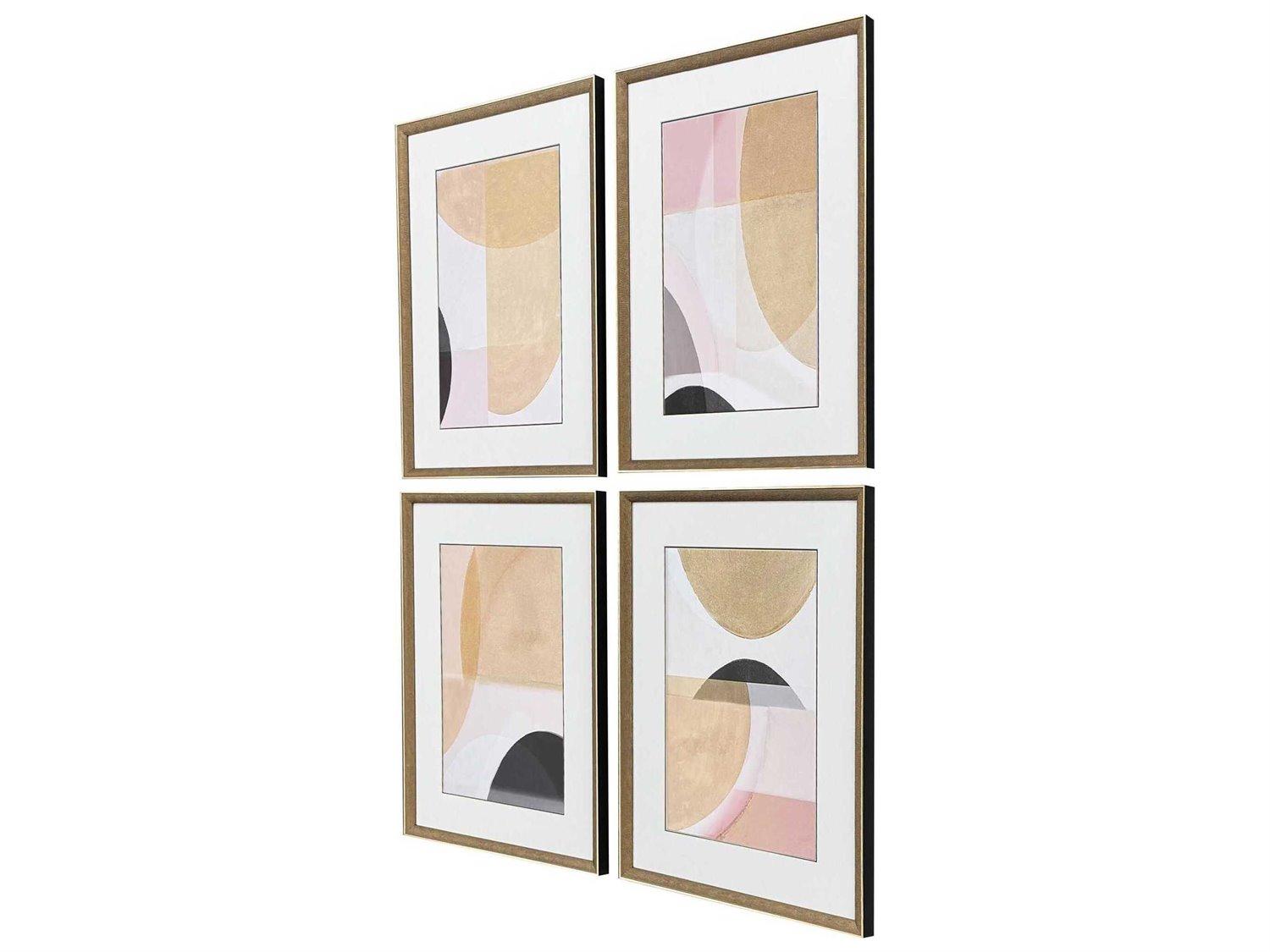 Paragon Abstract Curved Forms Wall Art Set of 4
