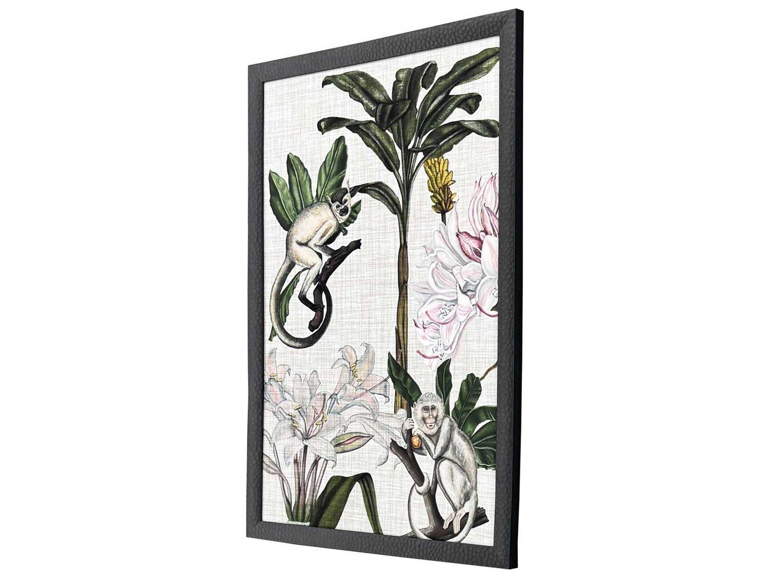 Paragon Animals Monkey on Linen-II Wall Art