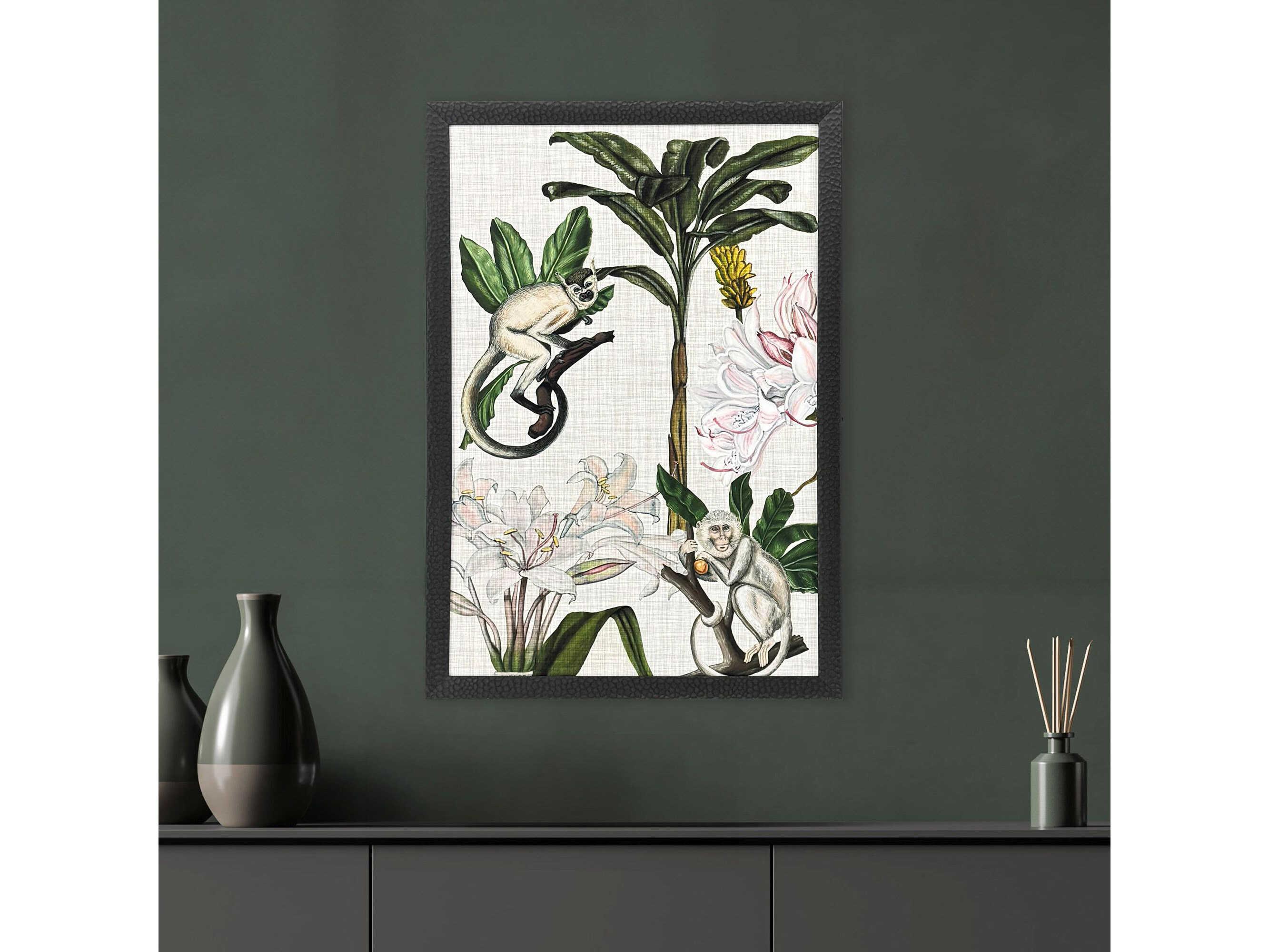 Paragon Animals Monkey on Linen-II Wall Art