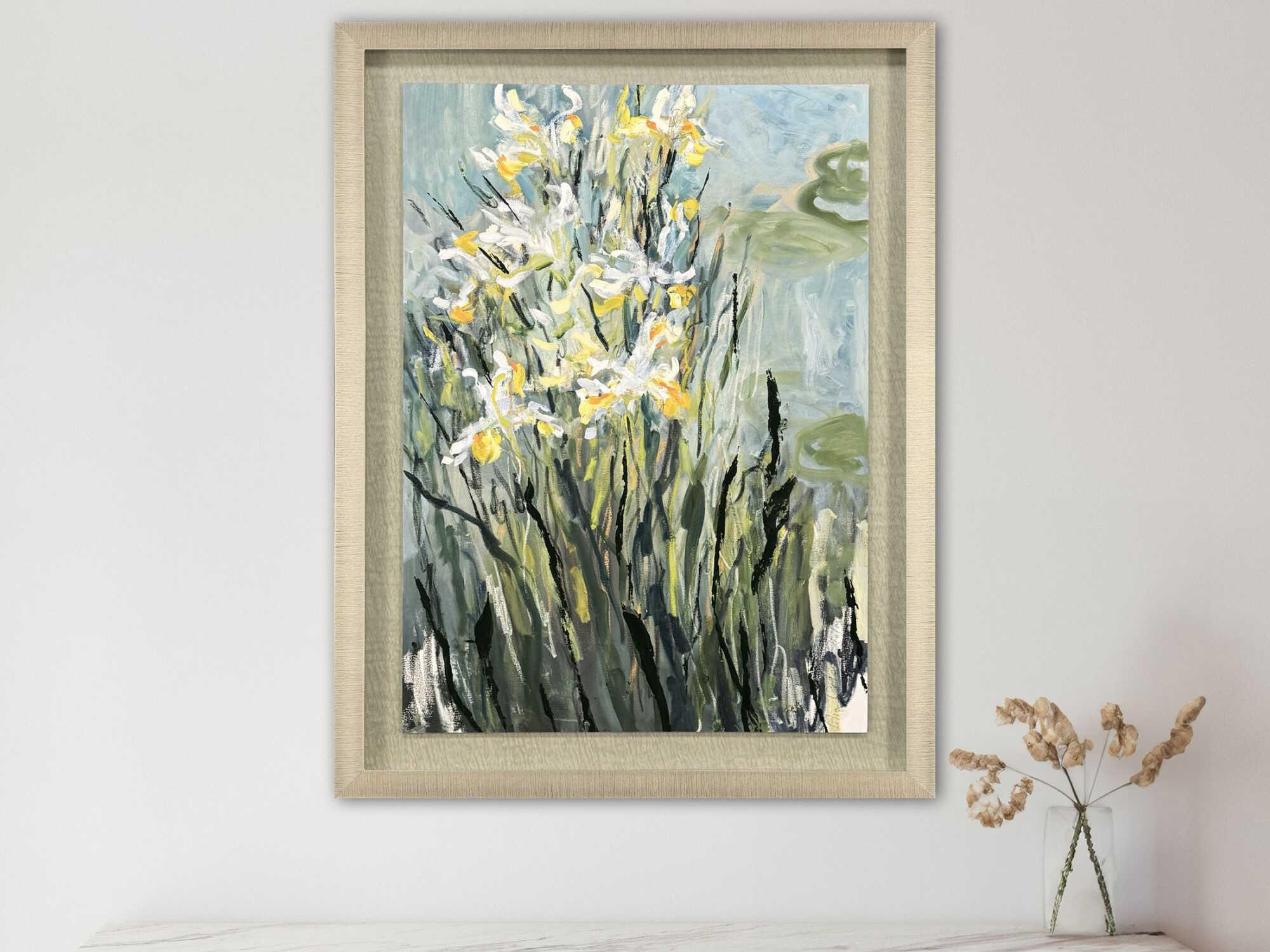 Paragon Florals White Irises Wall Art