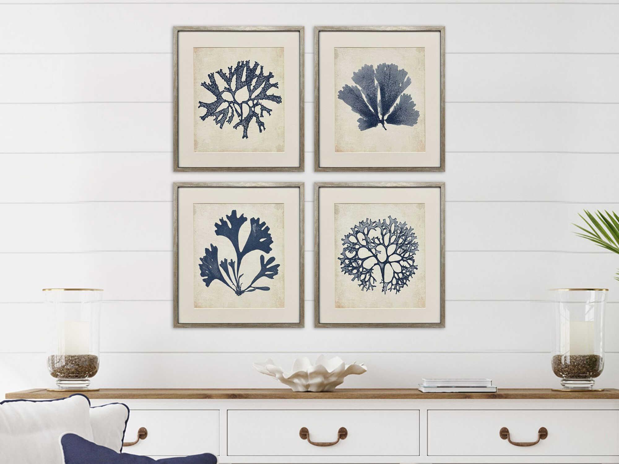 Paragon Naturals Indigo Sea Life Wall Art Set of 4