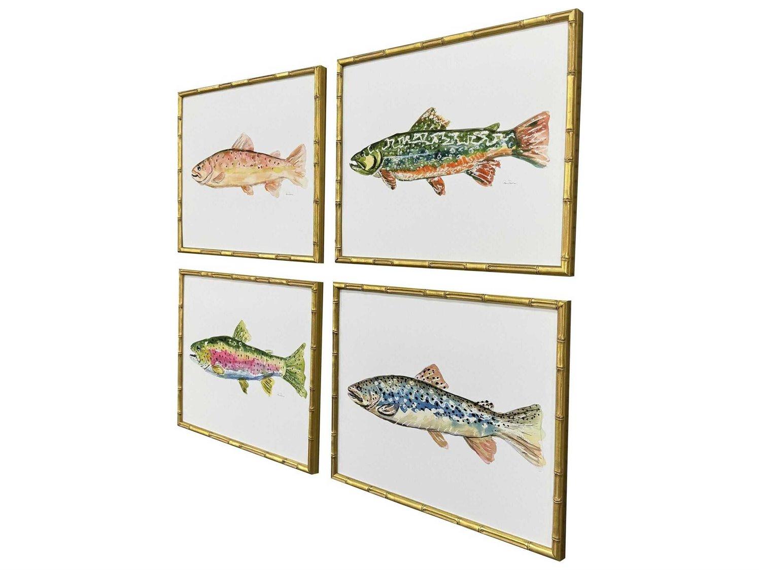 Paragon Animals Colorful Trout Wall Art Set of 4