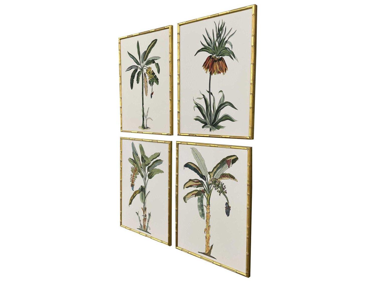 Paragon Florals Contemporary Palm-I Wall Art Set of 4