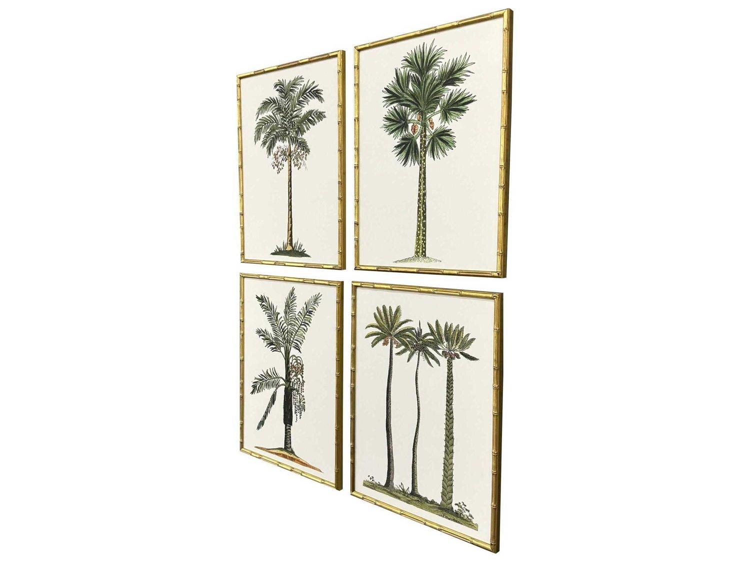 Paragon Florals Contemporary Palm-II Wall Art Set of 4